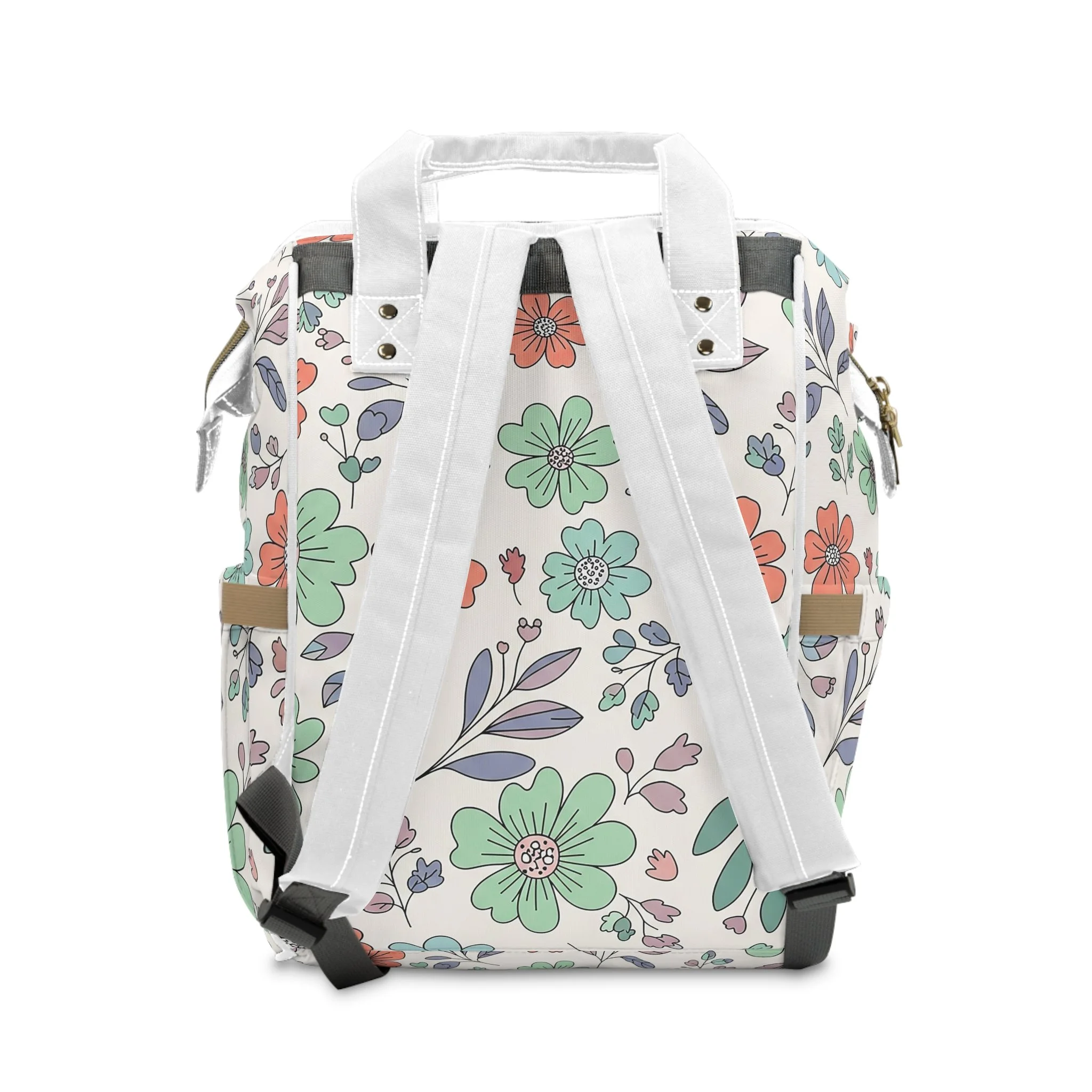 Mochila de Fraldas Floral – Multifuncional, Prática e Cheia de Estilo para Pais