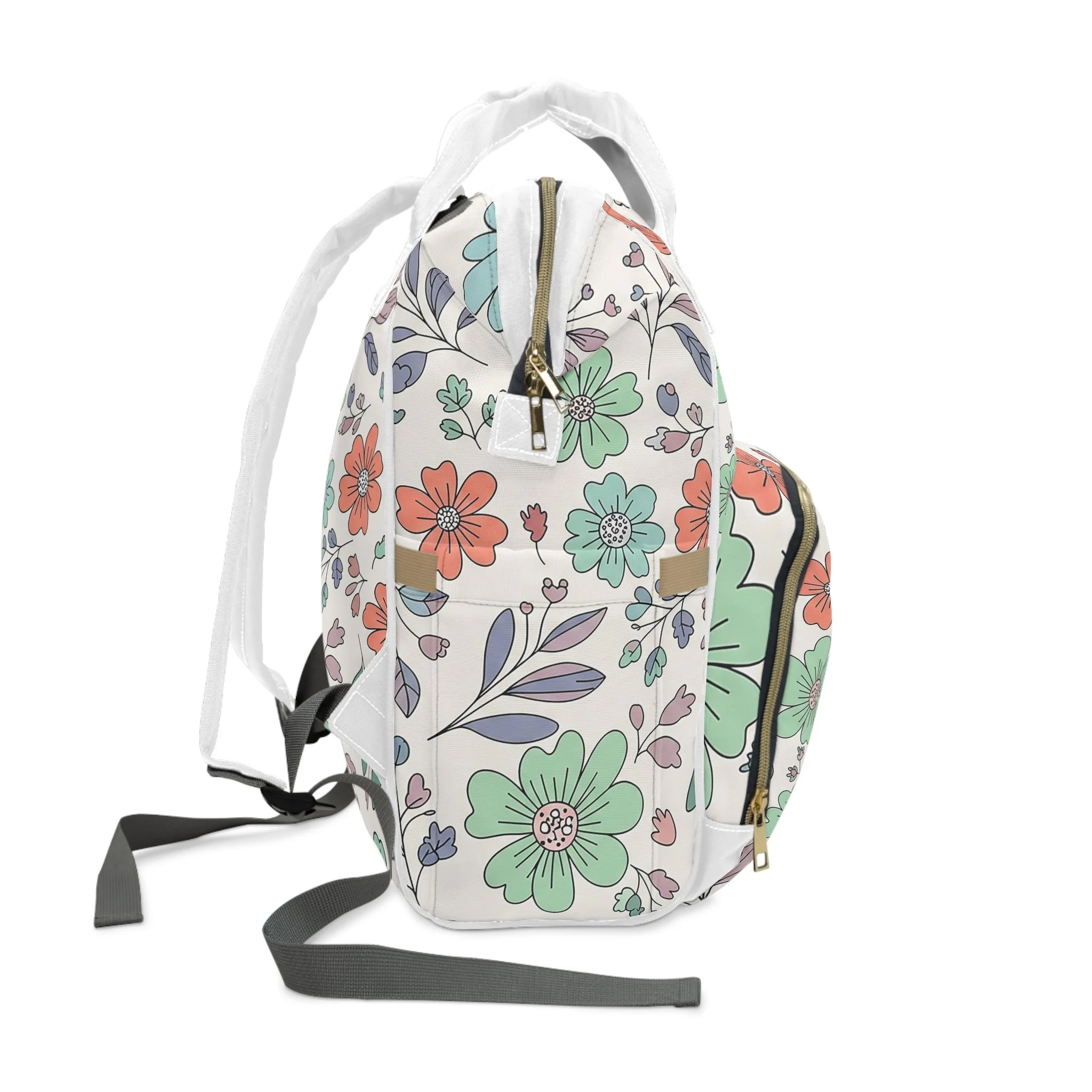 Mochila de Fraldas Floral – Multifuncional, Prática e Cheia de Estilo para Pais