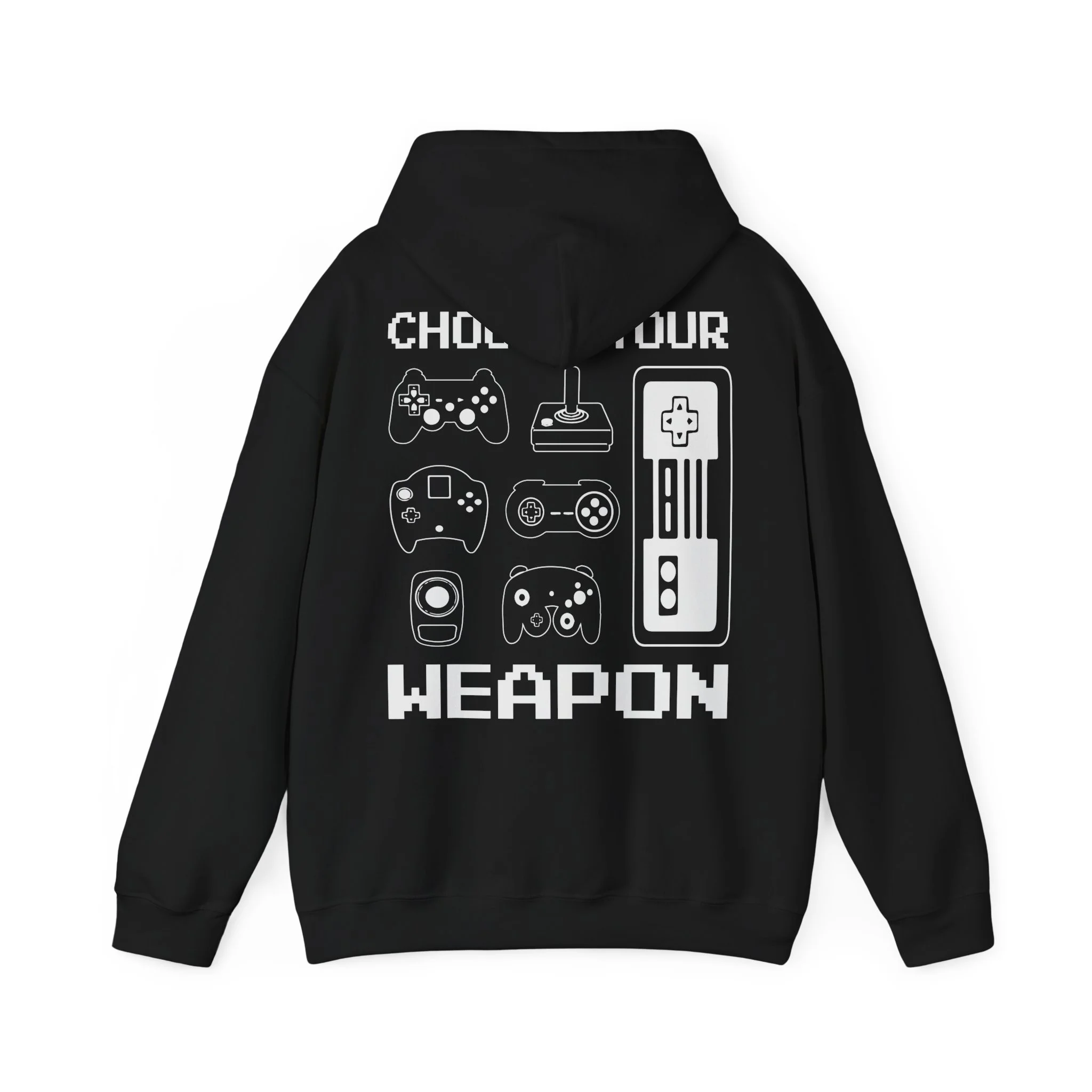 Hoodie Gamer "Choose Your Weapon" – Design Retro de Comandos, Conforto e Estilo