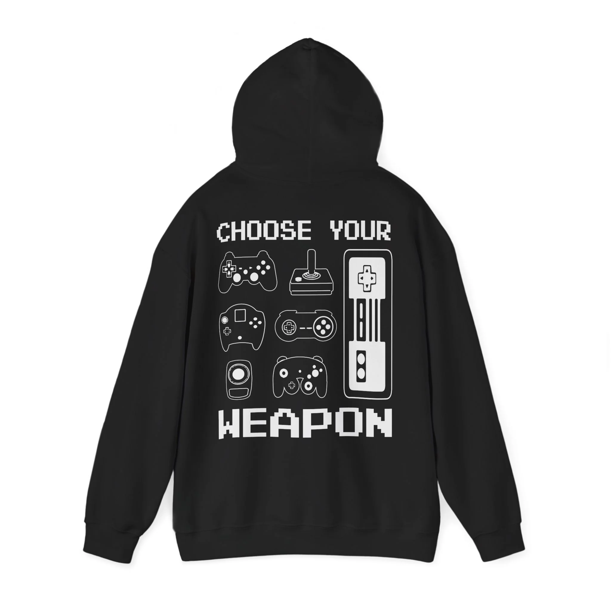 Hoodie Gamer "Choose Your Weapon" – Design Retro de Comandos, Conforto e Estilo
