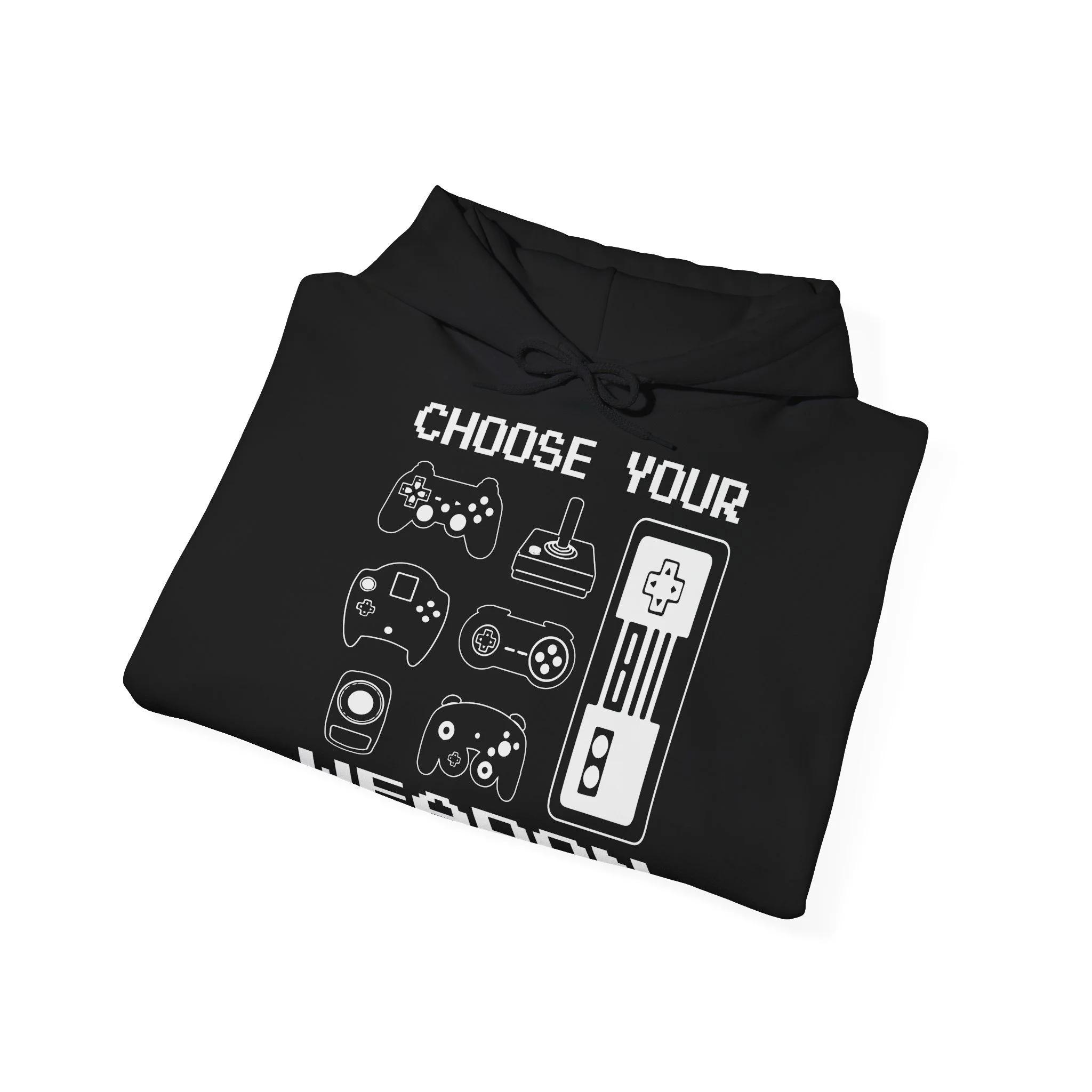 Hoodie Gamer "Choose Your Weapon" – Design Retro de Comandos, Conforto e Estilo