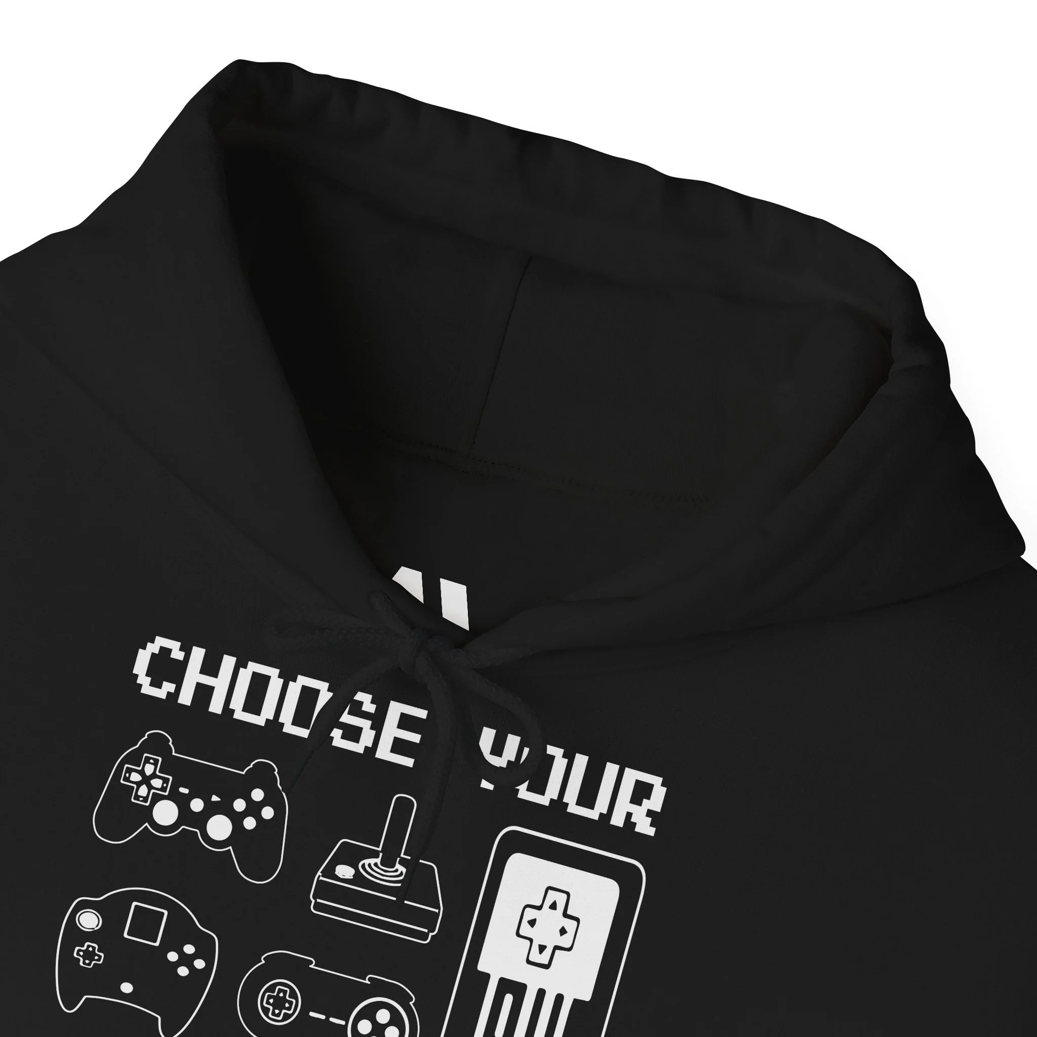 Hoodie Gamer "Choose Your Weapon" – Design Retro de Comandos, Conforto e Estilo