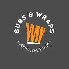 Subway and wraps logo with orange 'M' symbol, white text, established in 2007, on a dark background.