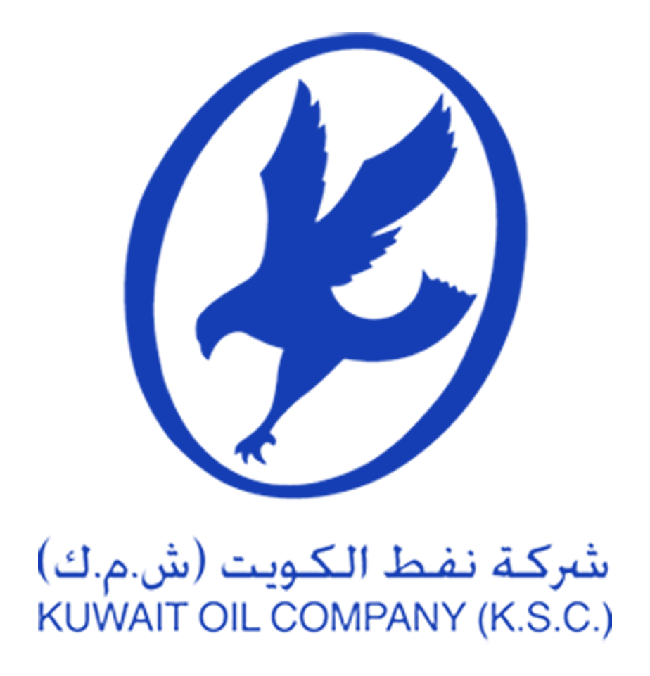 Blue logo of a flying bird inside an oval with Arabic text and the English text "Kuwait Oil Company (K.S.C.)" beneath.