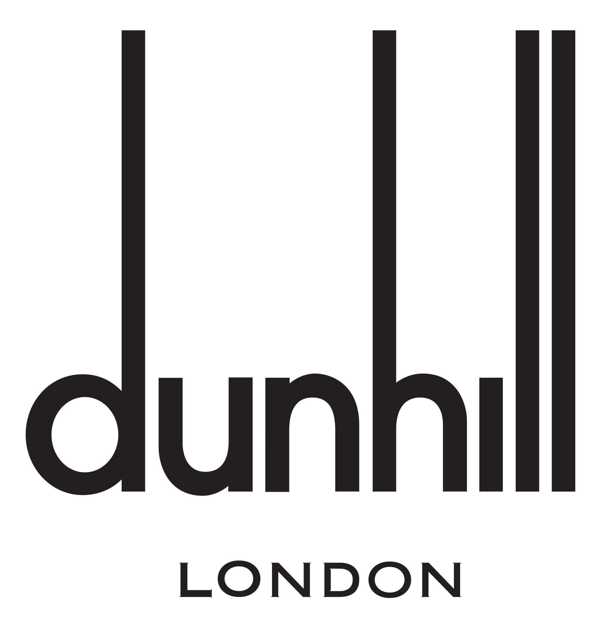 Dunhill London logo in black text on a white background.