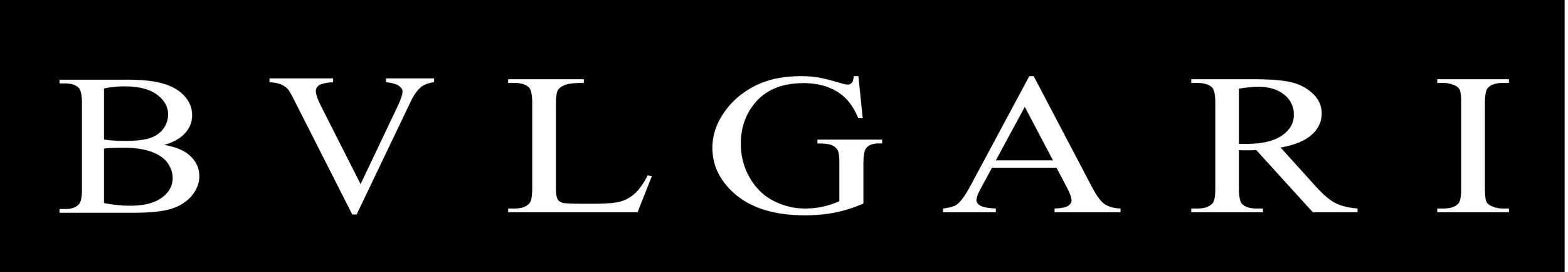 Bvlgari logo with white text on black background