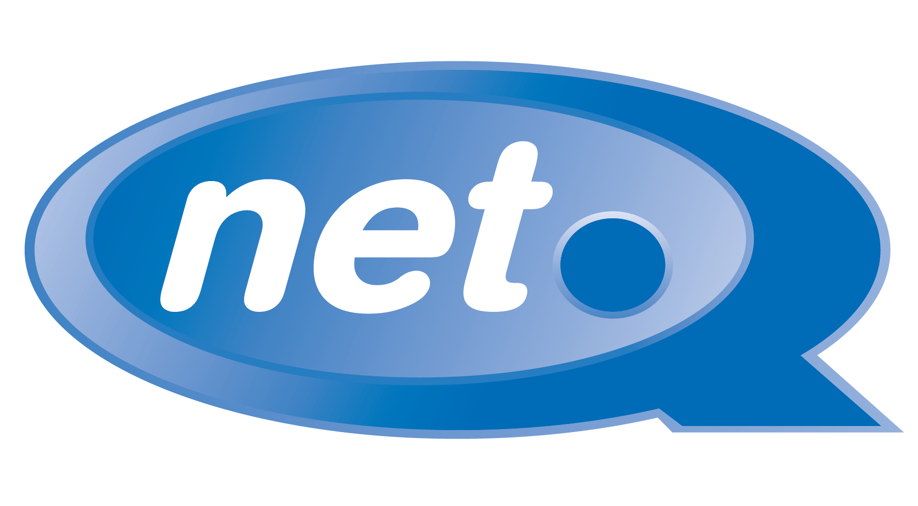 Blue speech bubble with the word 'net' in white lowercase letters inside.