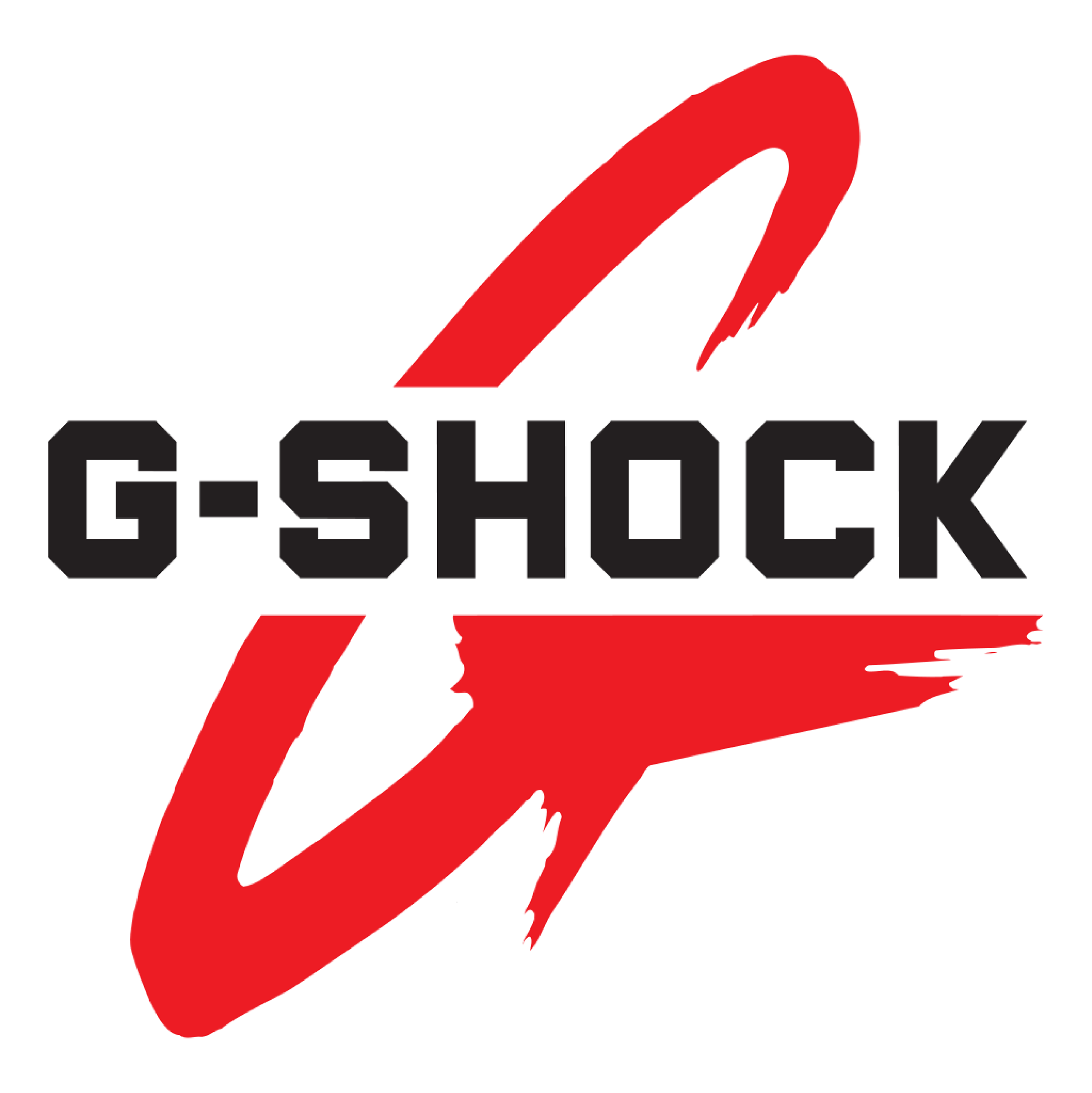 G-Shock logo with a stylized red 'G' and black text.