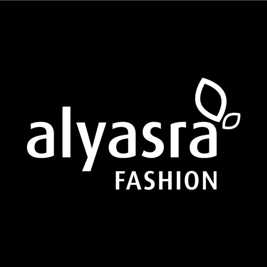 Logo for Alyasra Fashion with a black background, white text, and stylized leaves above the 'a'.