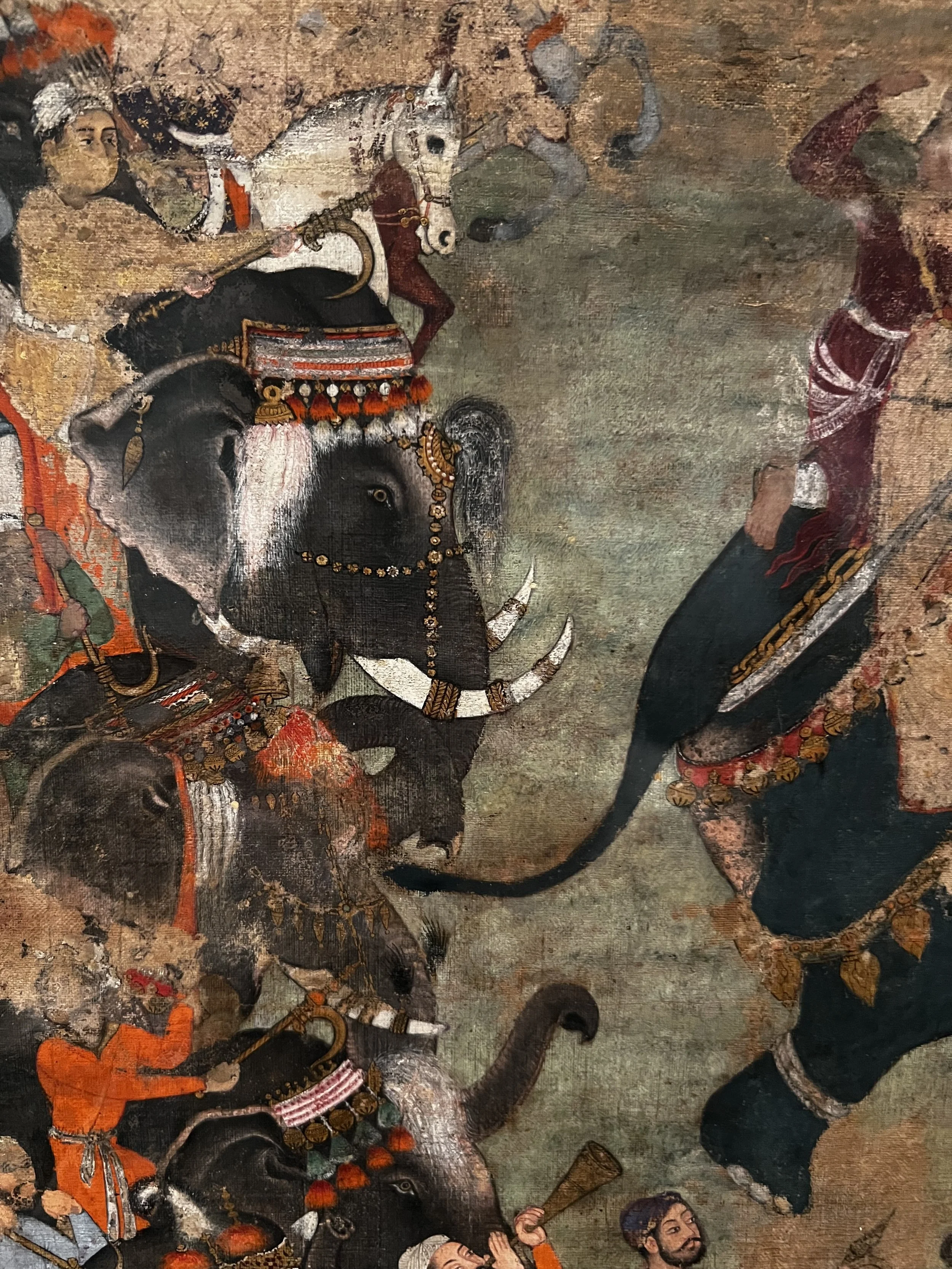 Details from a Mughal miniature, part of the Indian Skies exhibition 