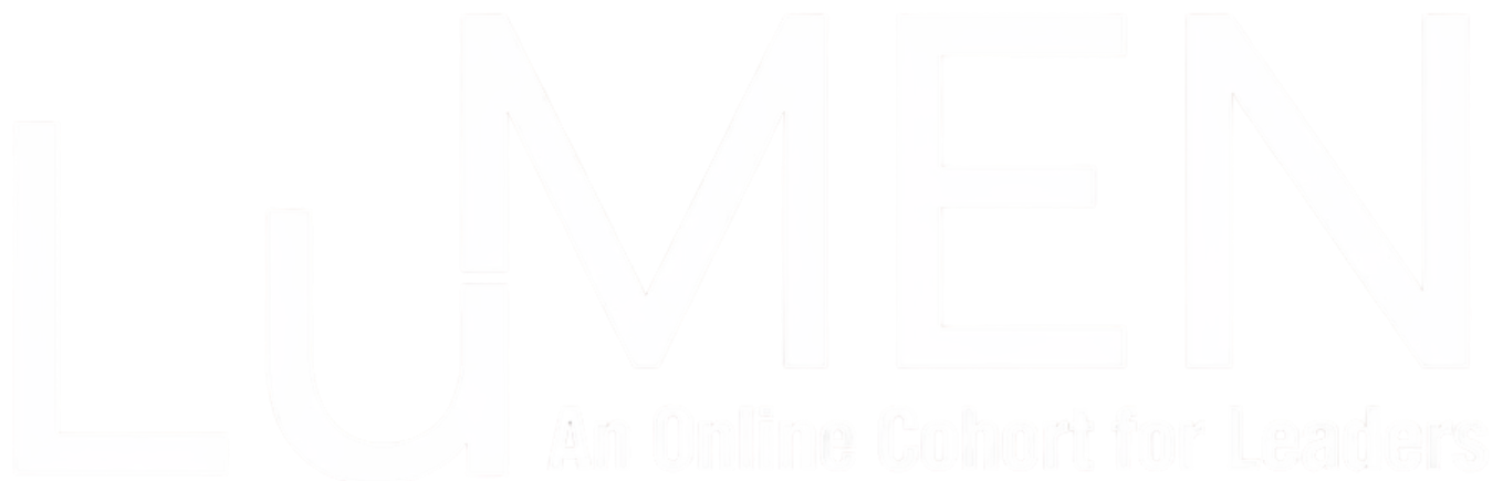 Logo for 'LUMENT' with the tagline 'An Online Cohort for Leaders'.