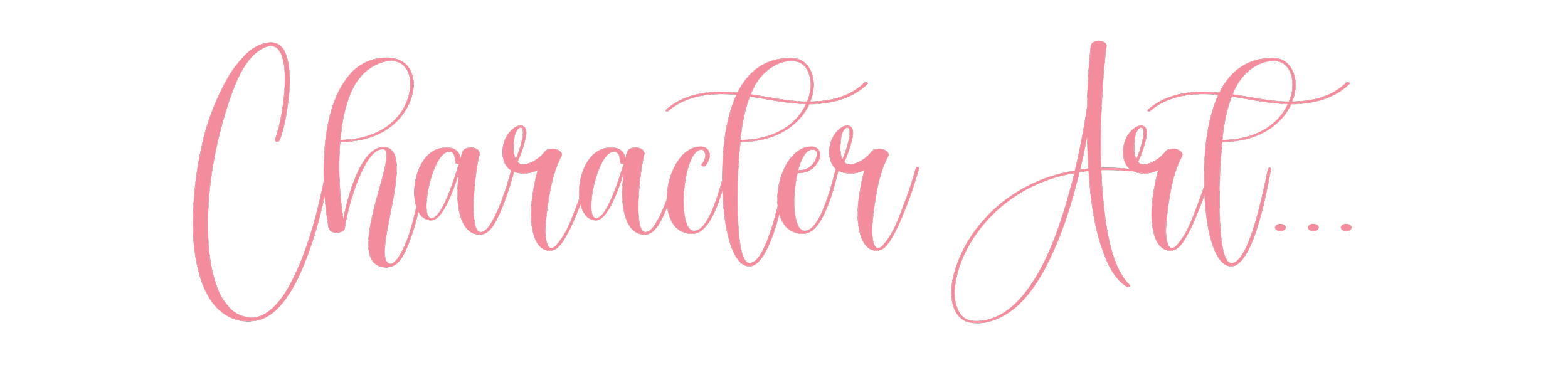 Pink cursive text that says "Character Art..." on a transparent background.