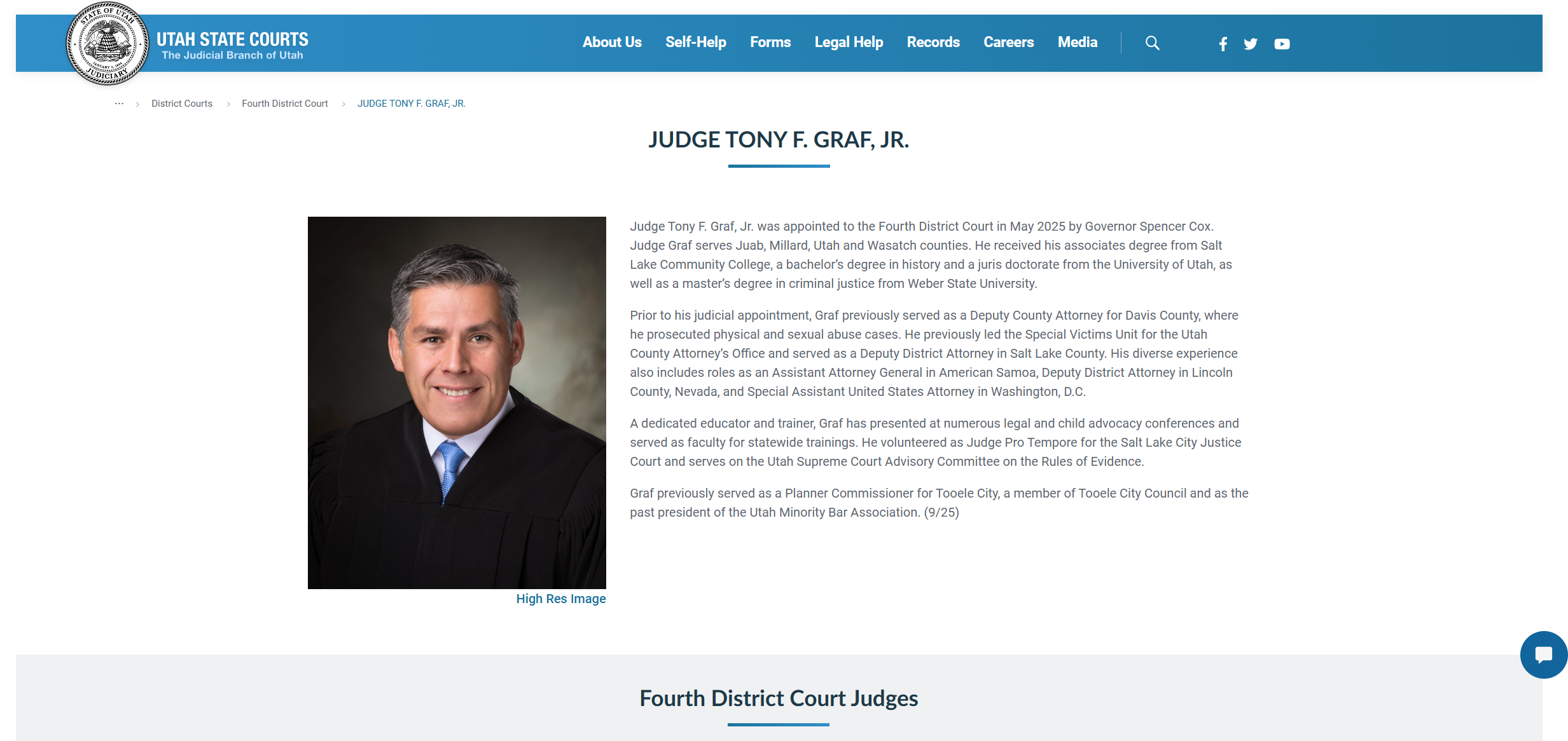 Utah Fourth District State Court Judge Tony Graf