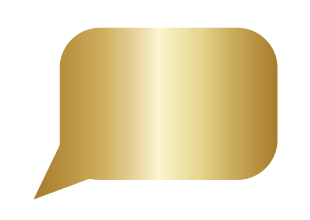 Gold speech bubble with gradient shading