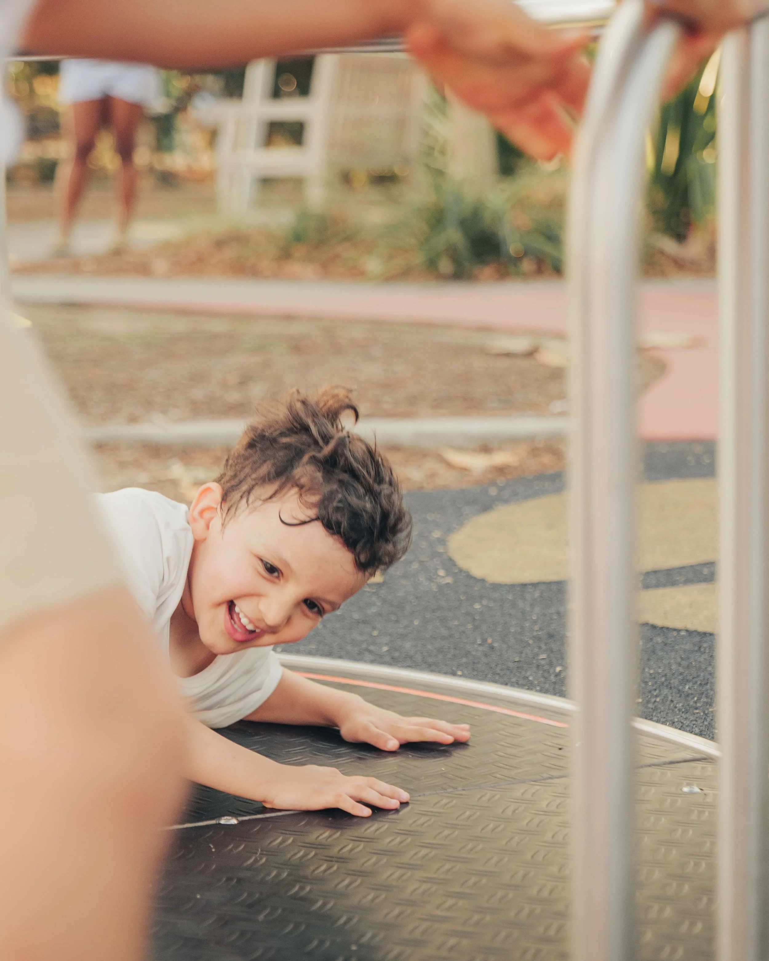 Young playing in playground