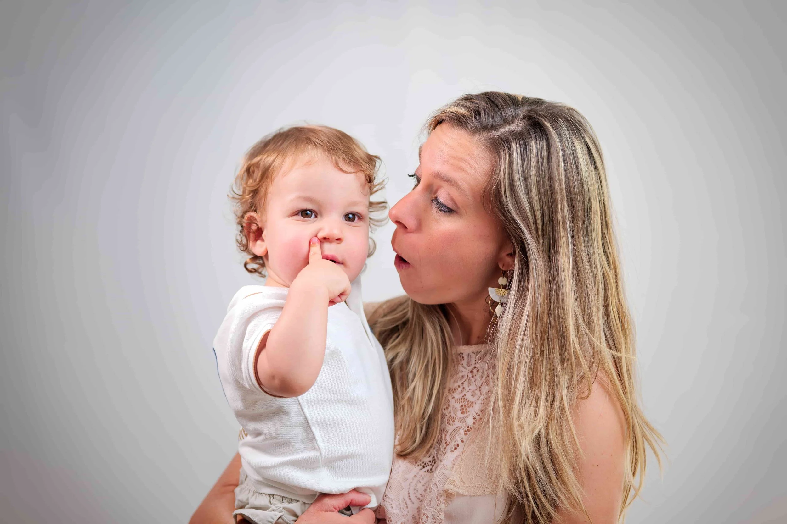 baby boy with his mother
