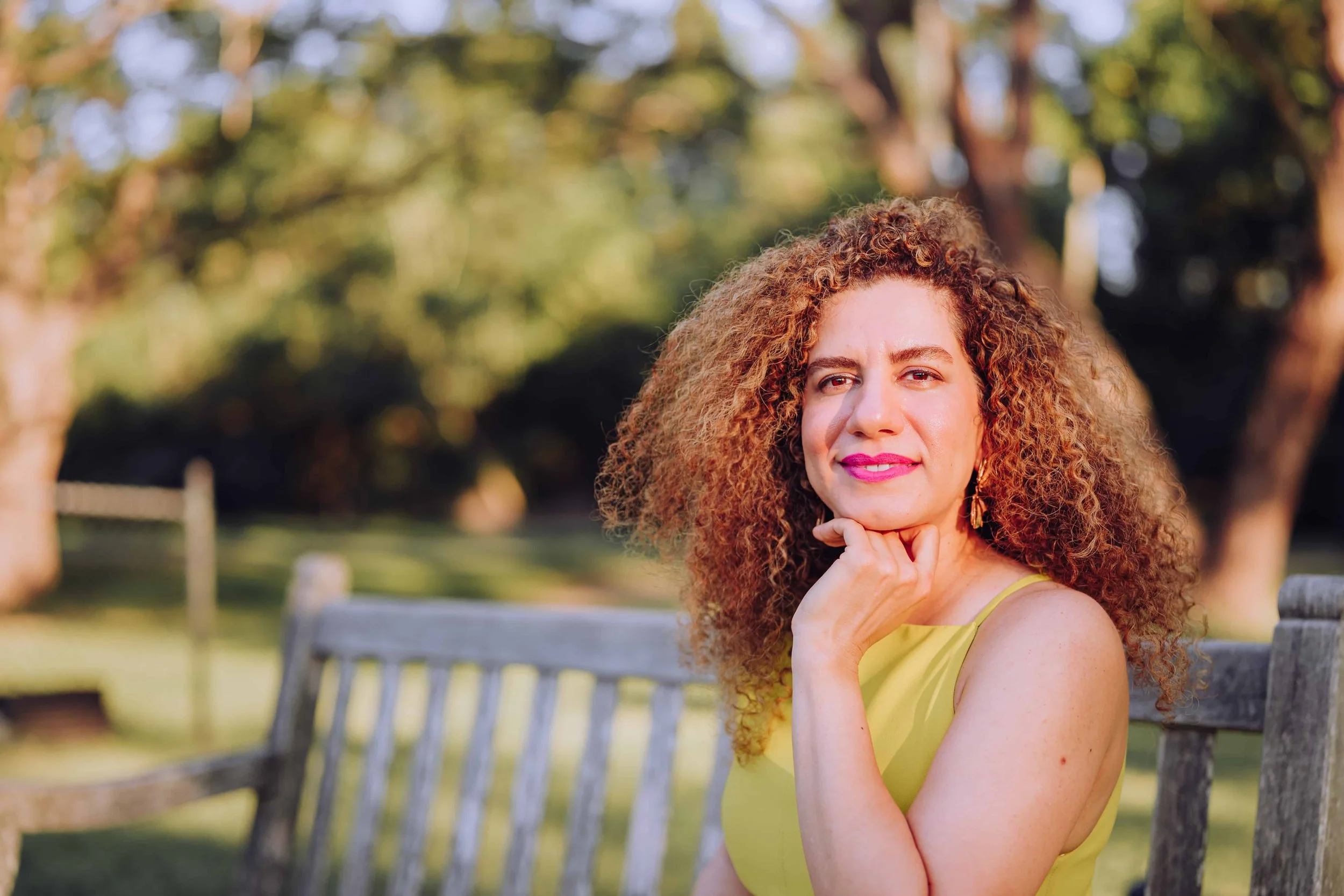 woman sitting on bench