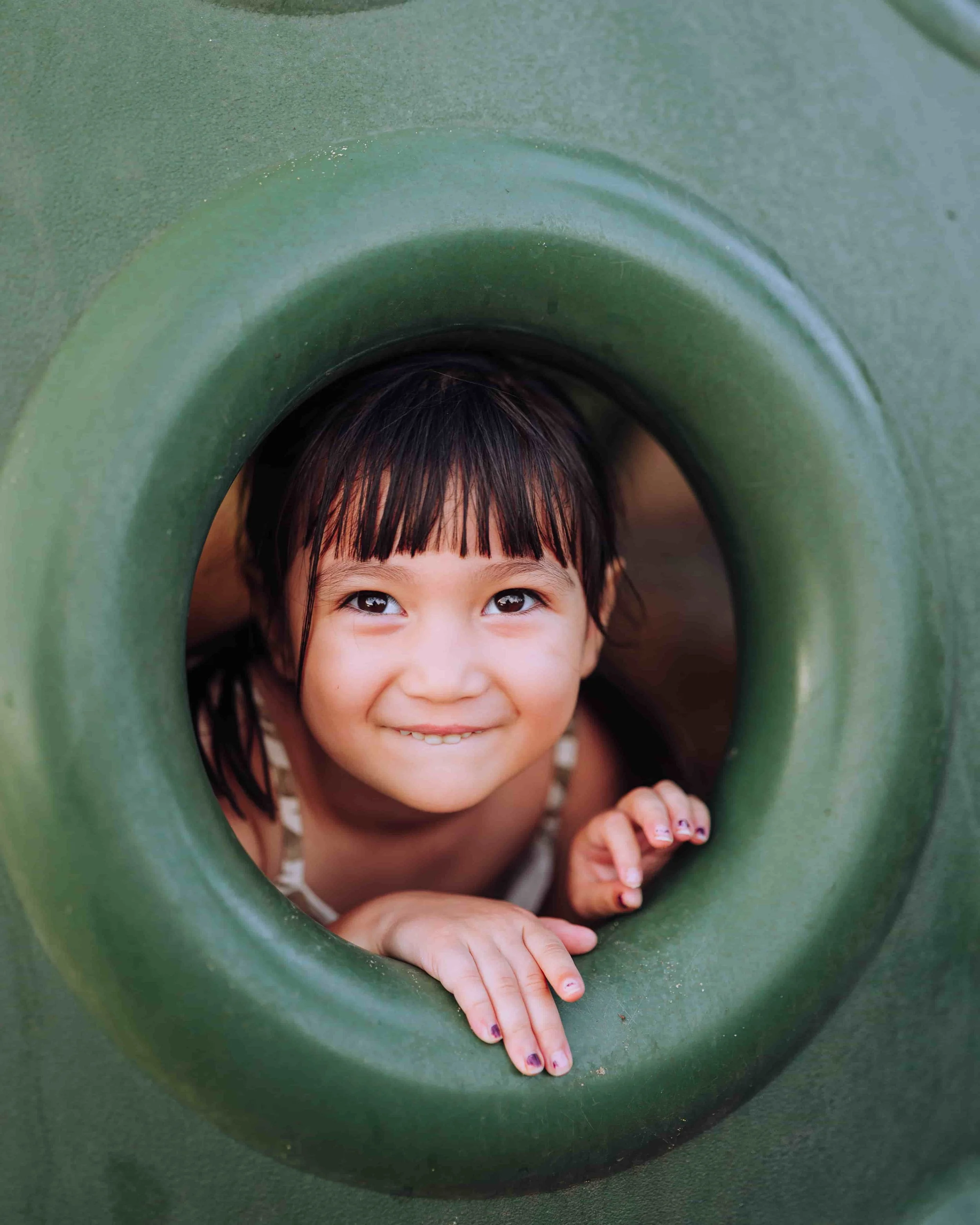 little smilling at camera