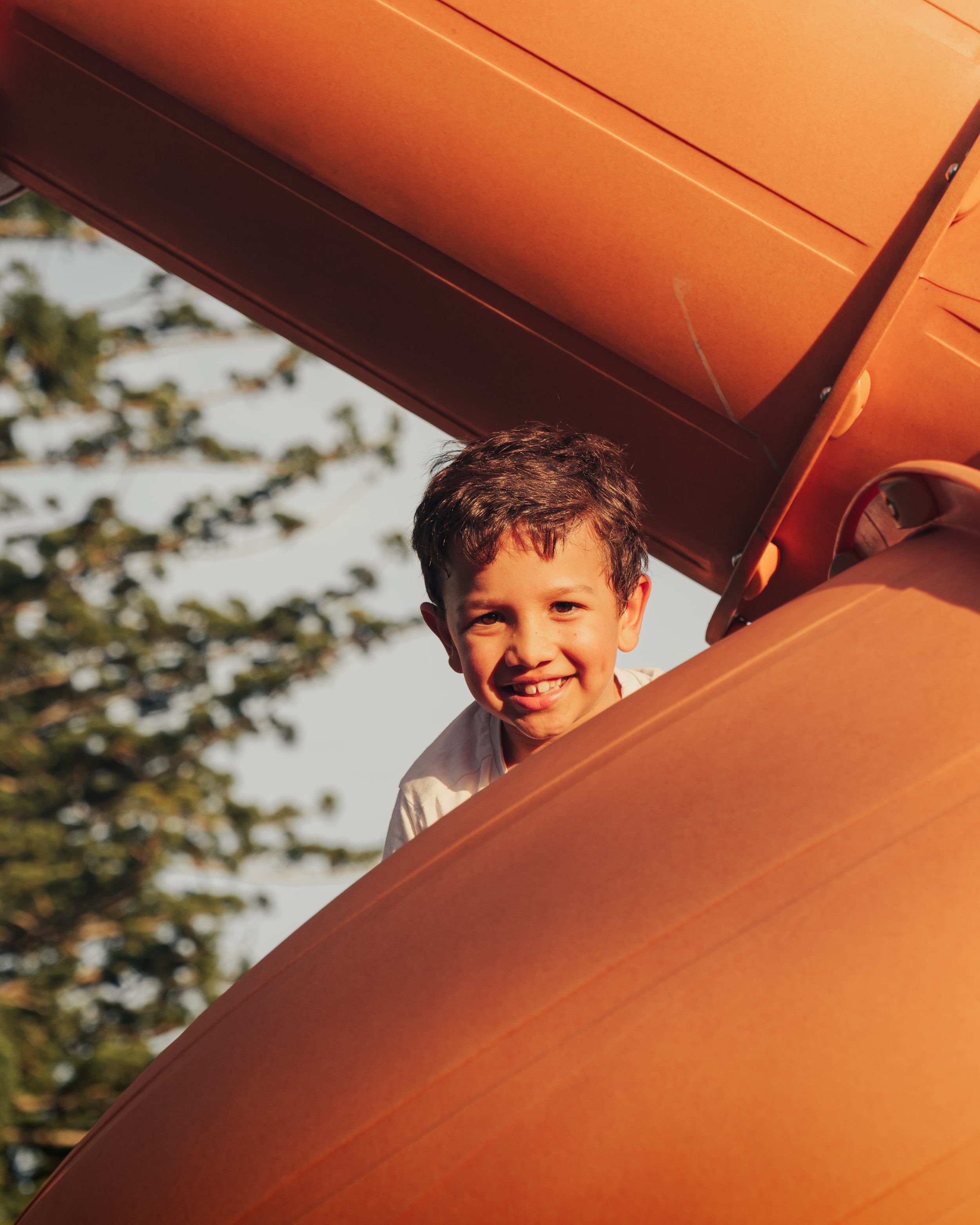 Young boy during sunset photoshoot
