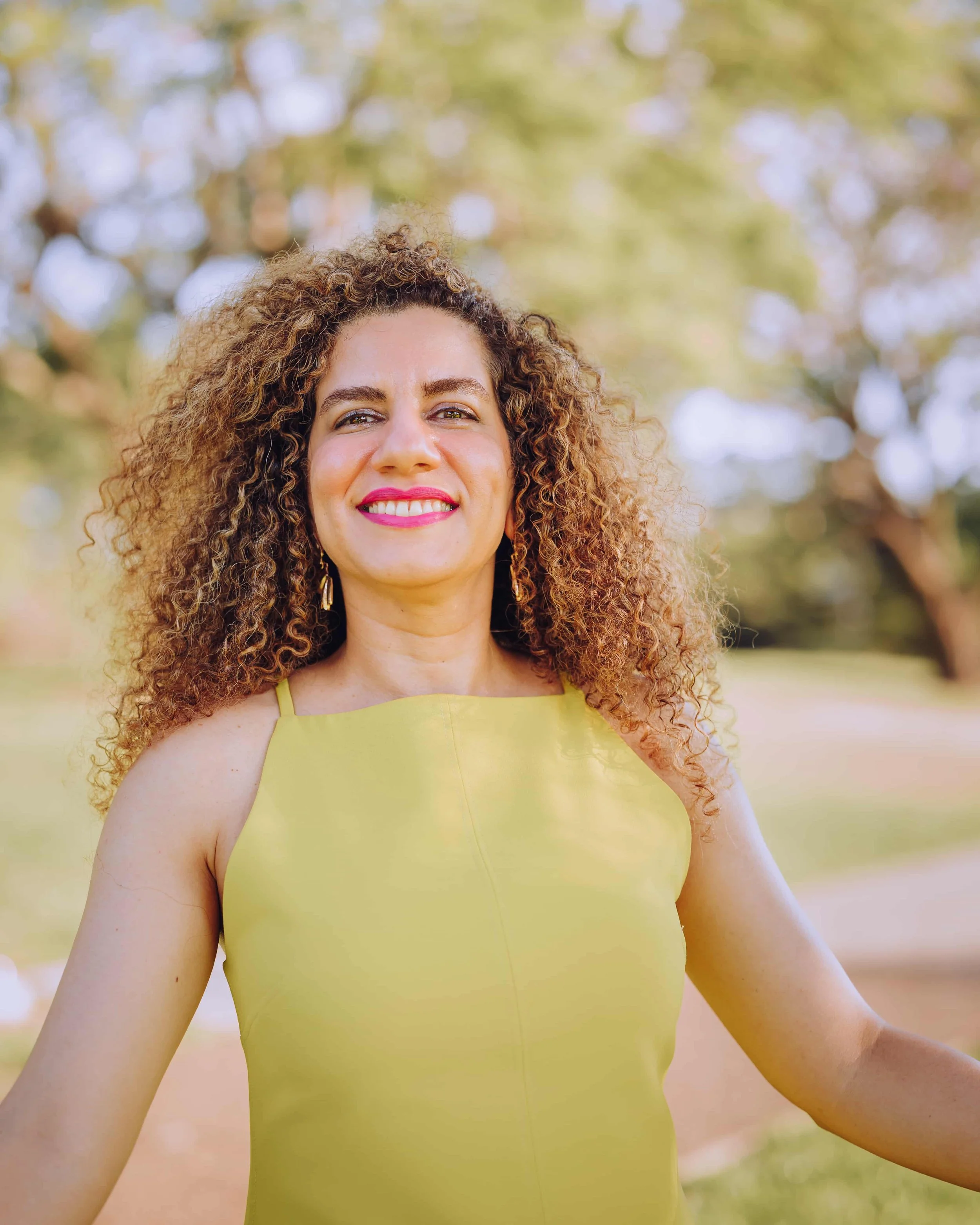 dancing woman in park