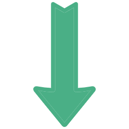 A downward pointing arrow in green