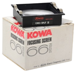 Kowa Grid Split II focusing screen on its box