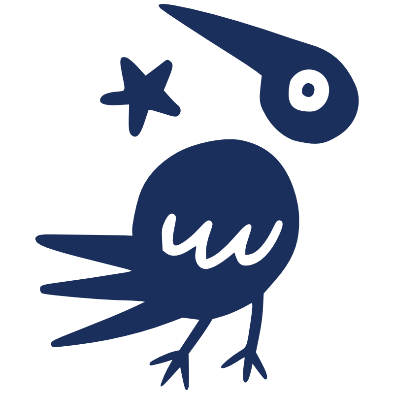 Illustration abstraite d'oiseaux stylisés bleus avec des lignes simples