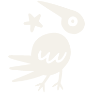 Un dessin simple d'un oiseau avec une étoile