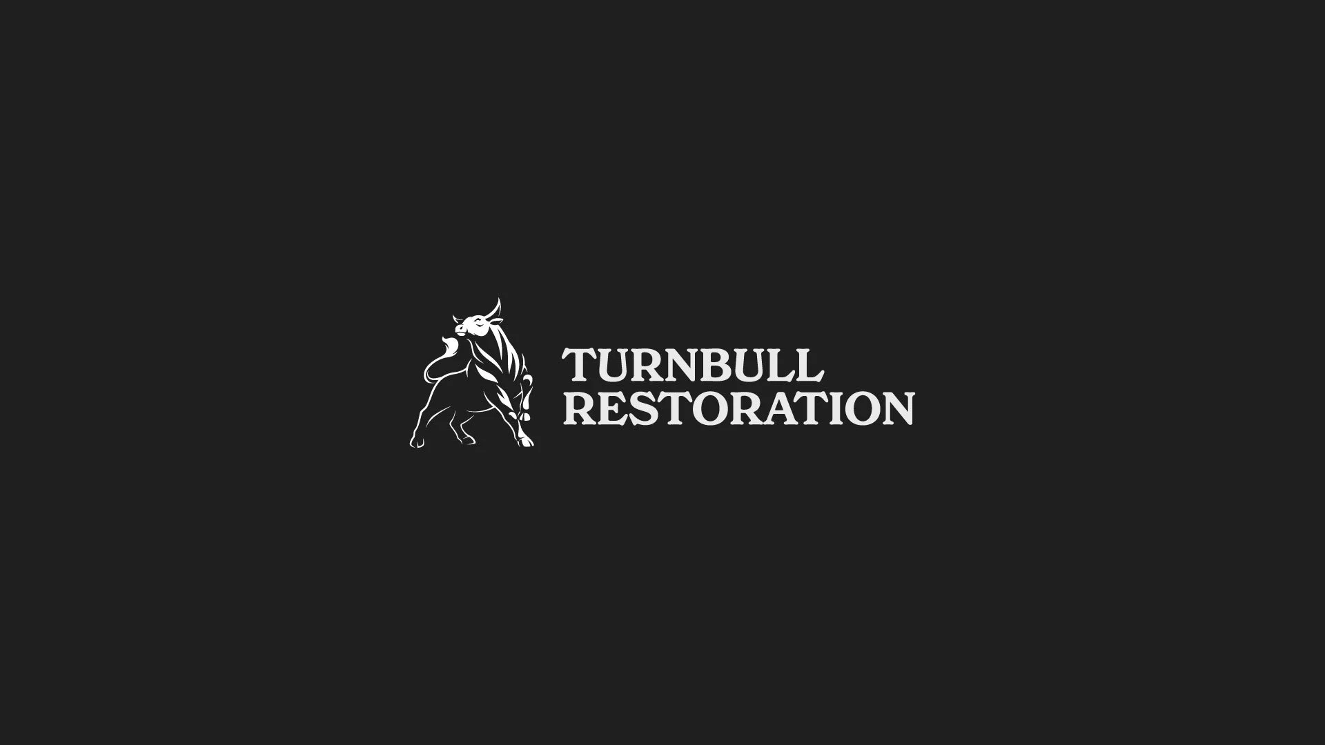 logo design for turnbull restoration featuring a turning bull