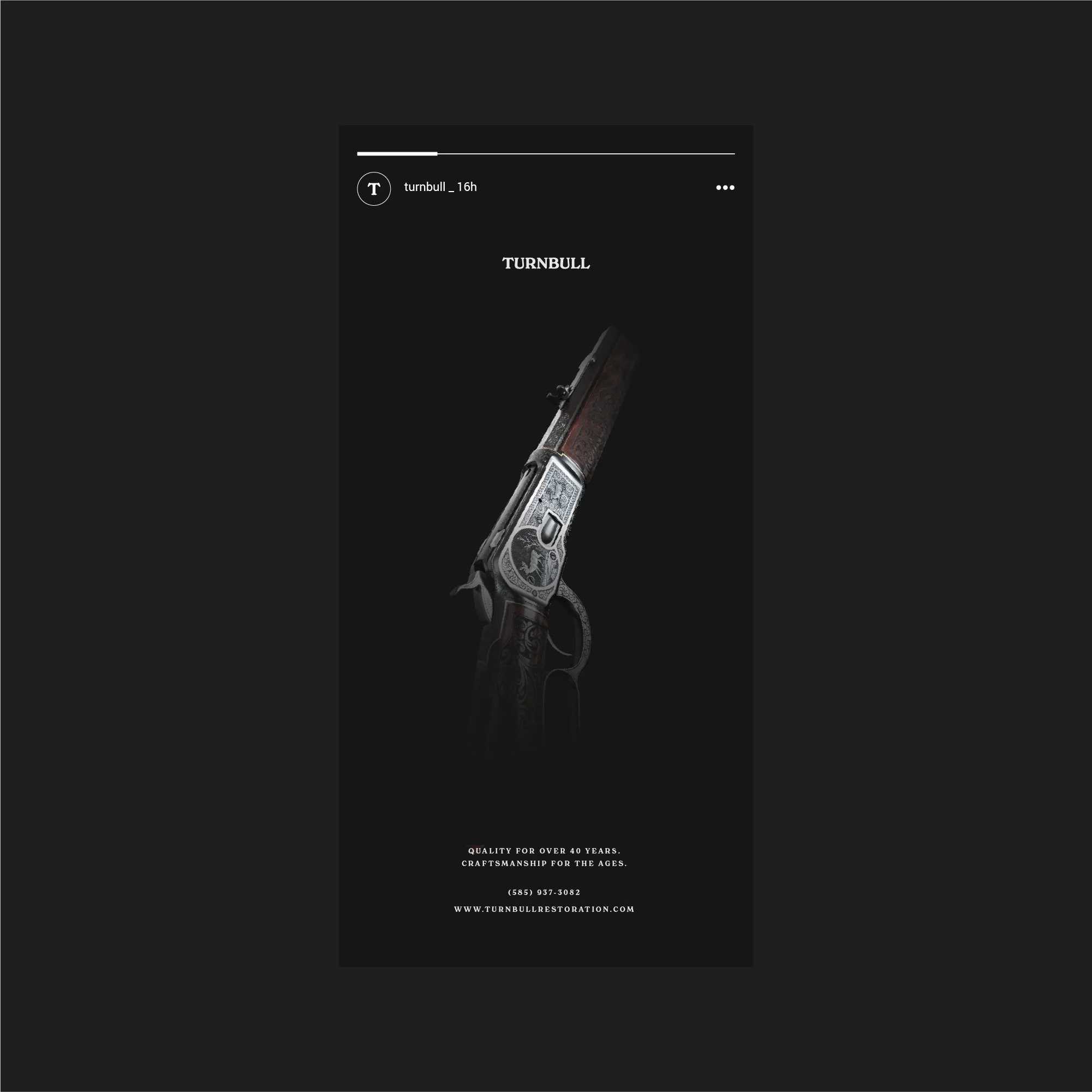 instagram story design for turnbull restoration