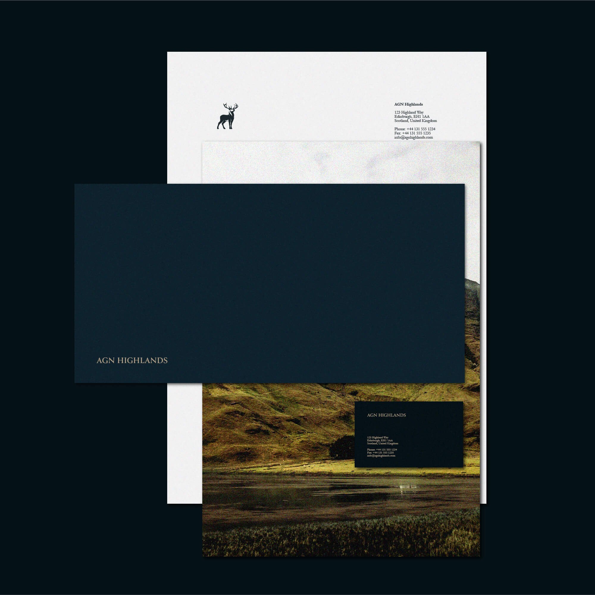 business cards and envelope design