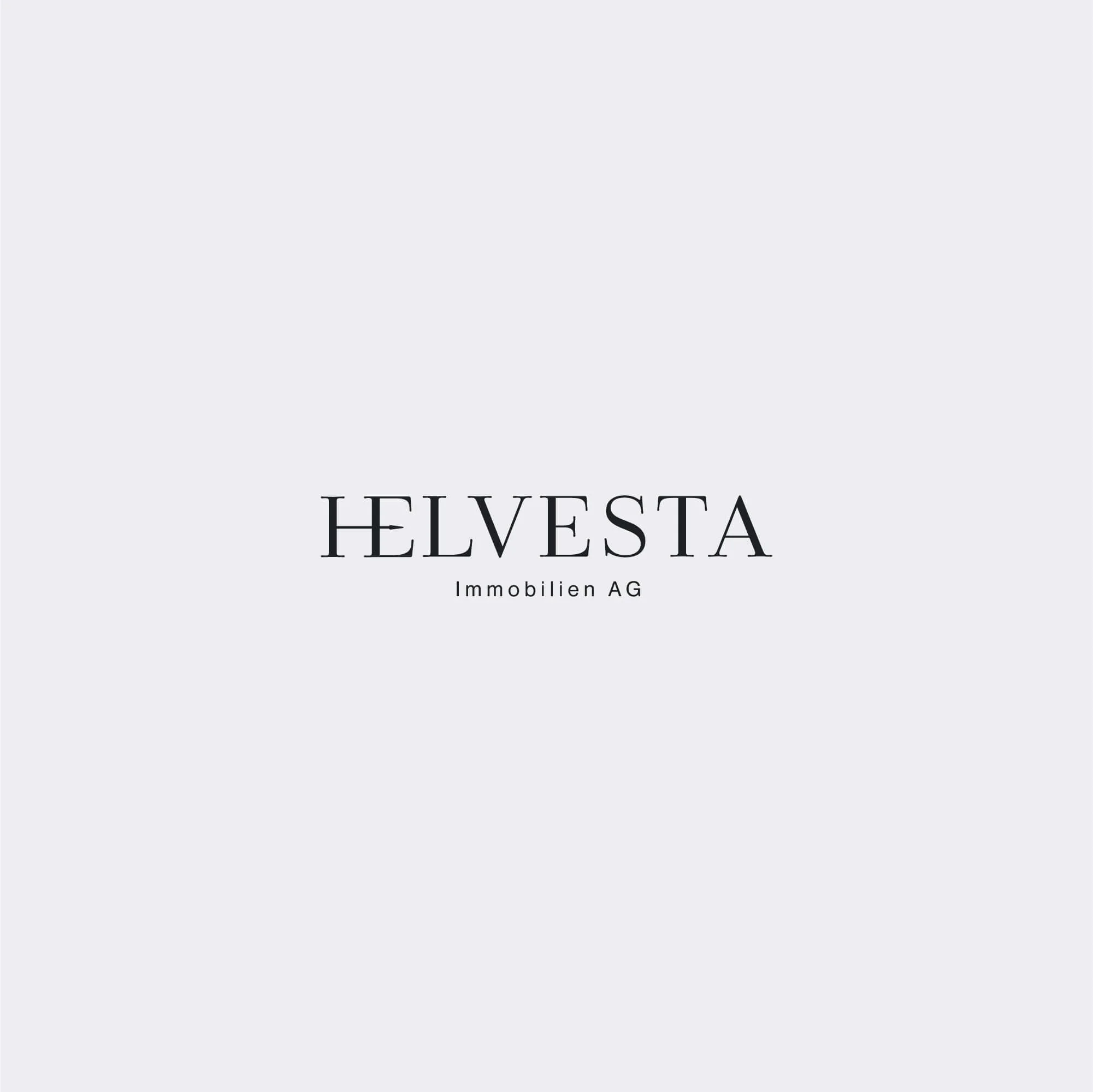 Helvesta Swiss real estate investment wordmark logo design