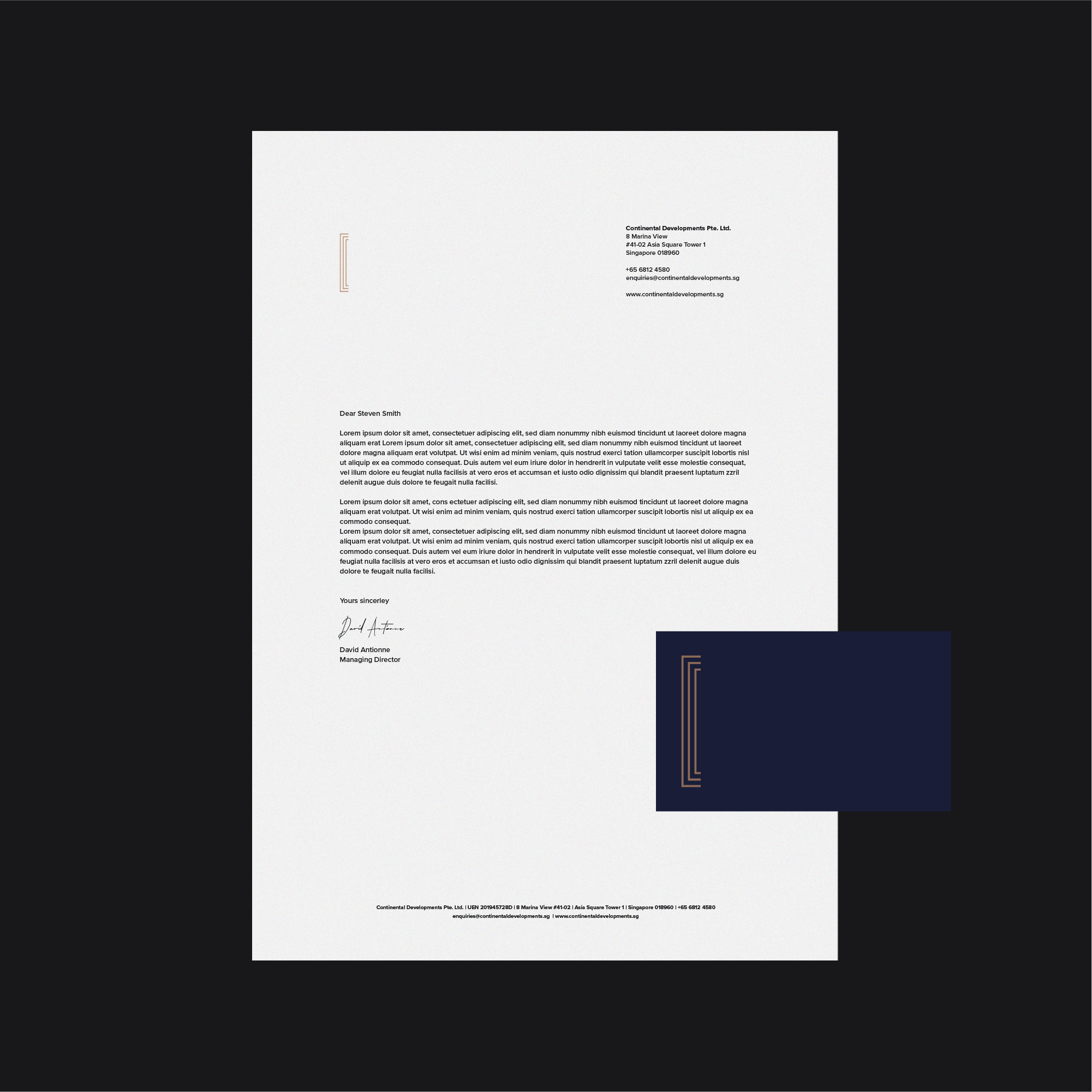 premium real estate devlopers logo design with stationery mockup