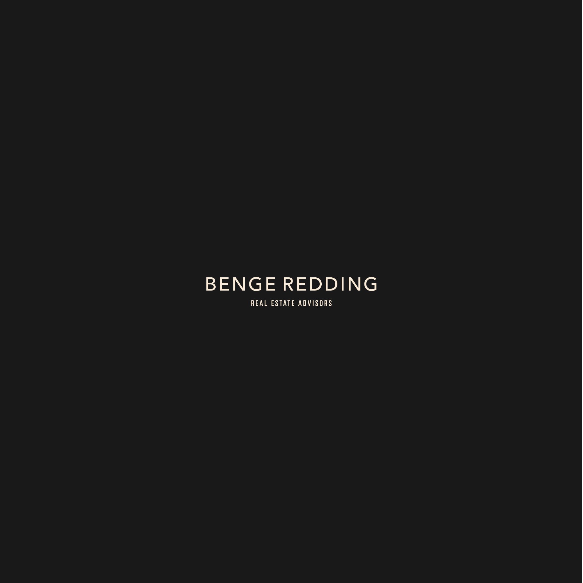 Benge Redding secondary wordmark and logo lockup presented on a black background as part of the wider brand identity.