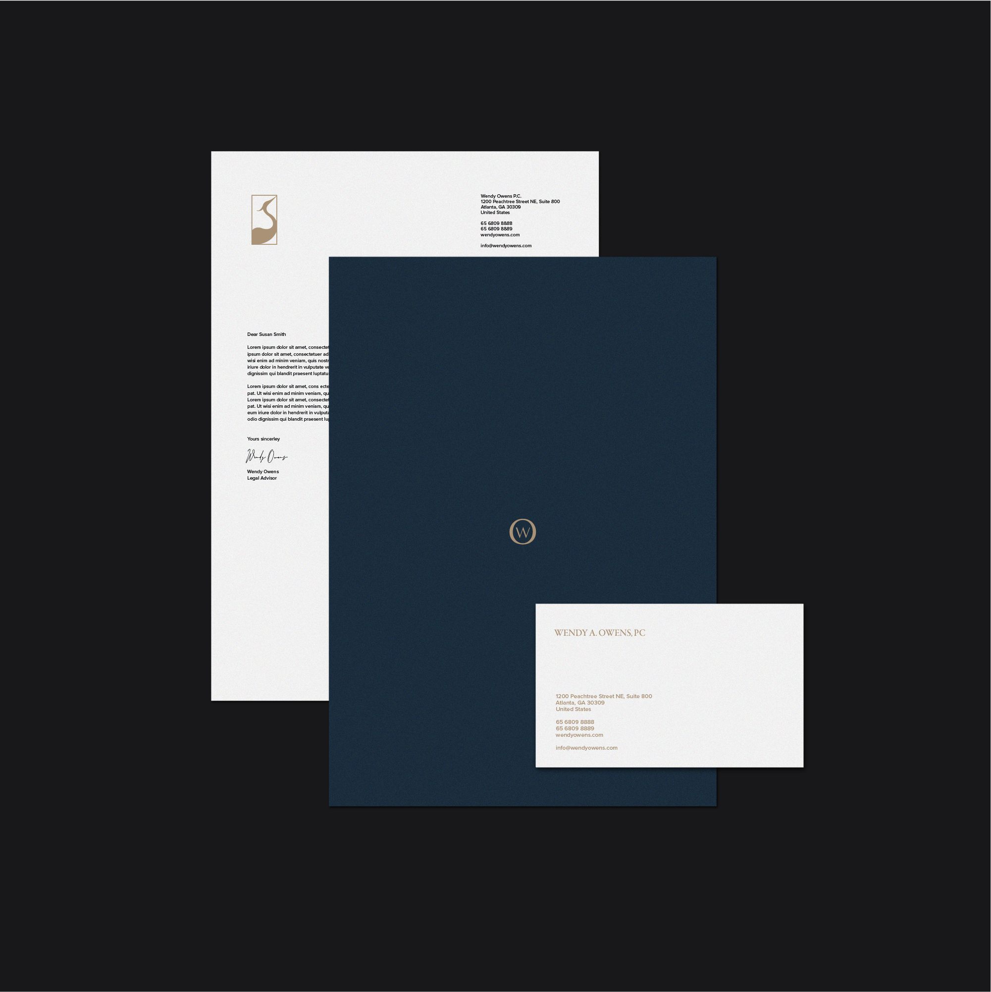 premium law firm logo design with stationery mockup