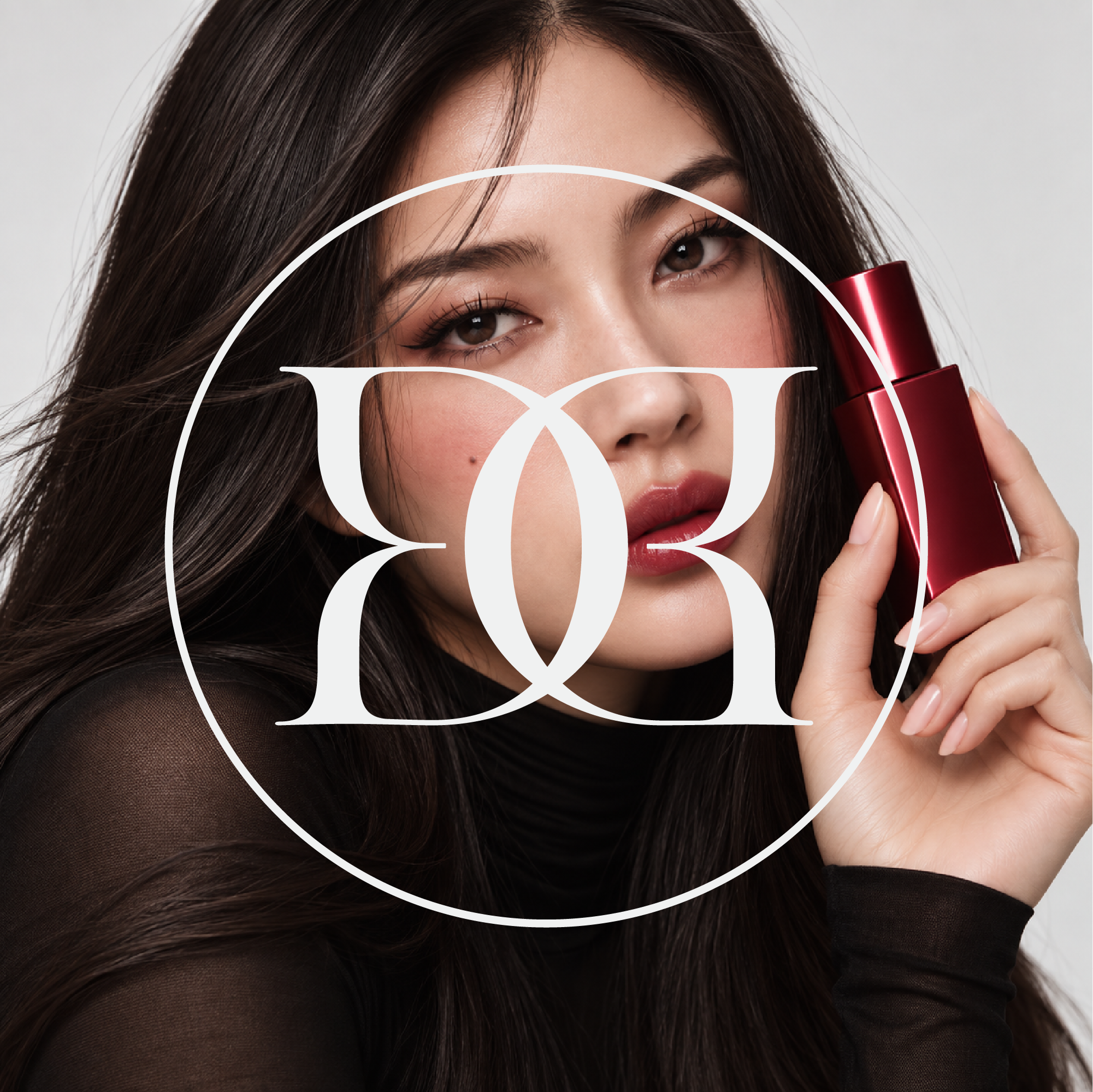 cosmetics branding campaign image with logo
