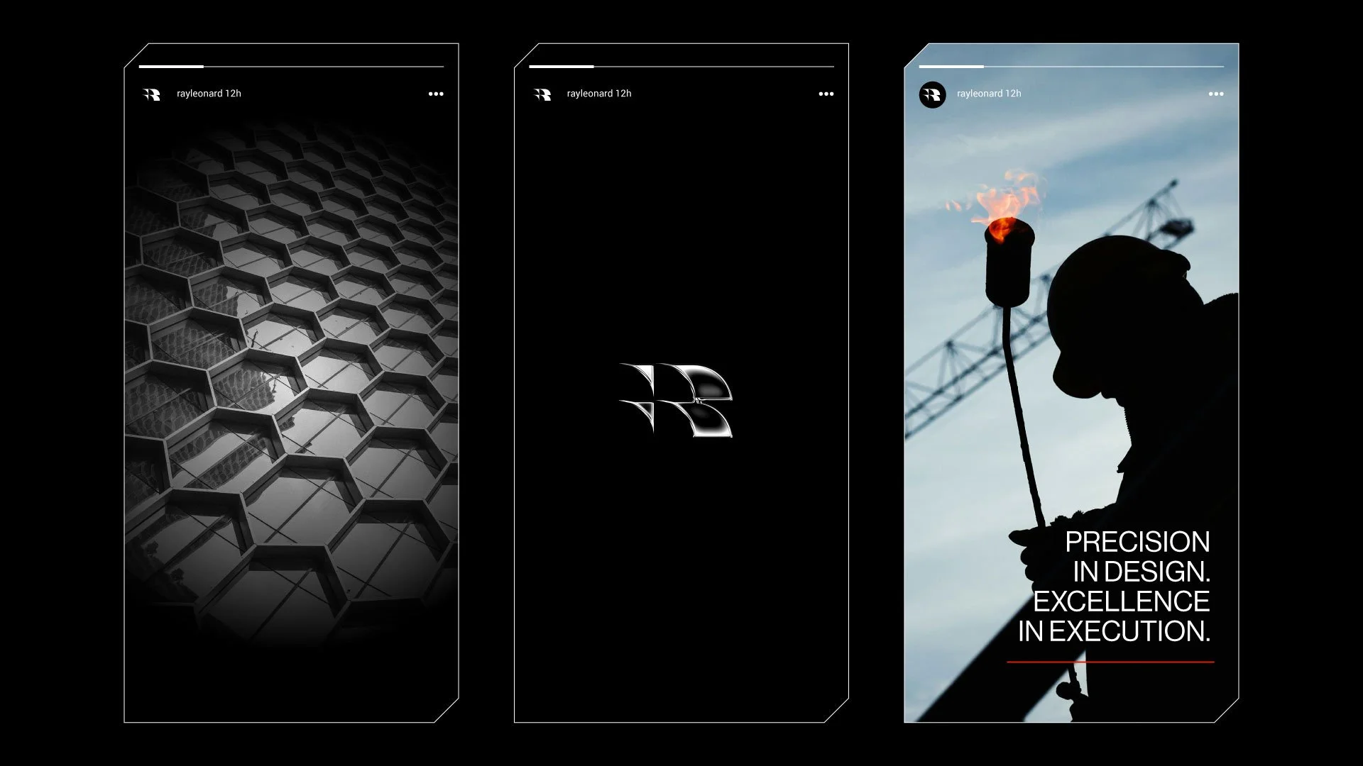 set of 3 mobile screen stories for instagram for the rayleonard construction brand