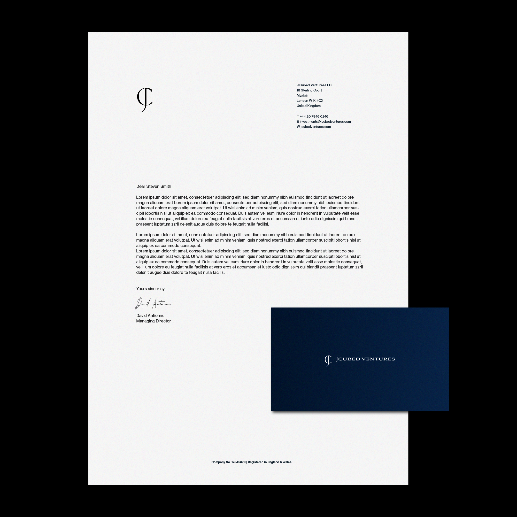 venture capital corporate stationery design