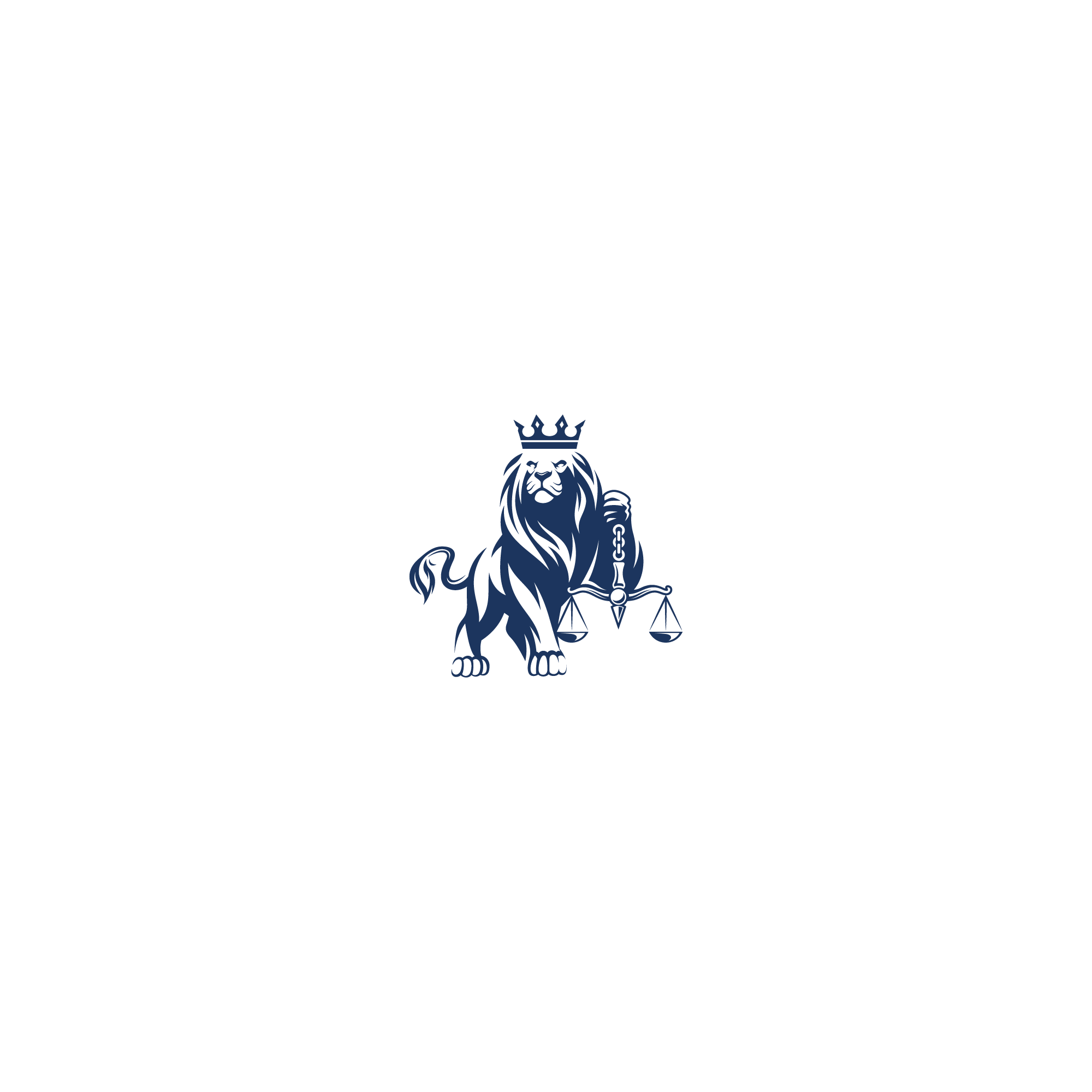 lion holding scales logo design