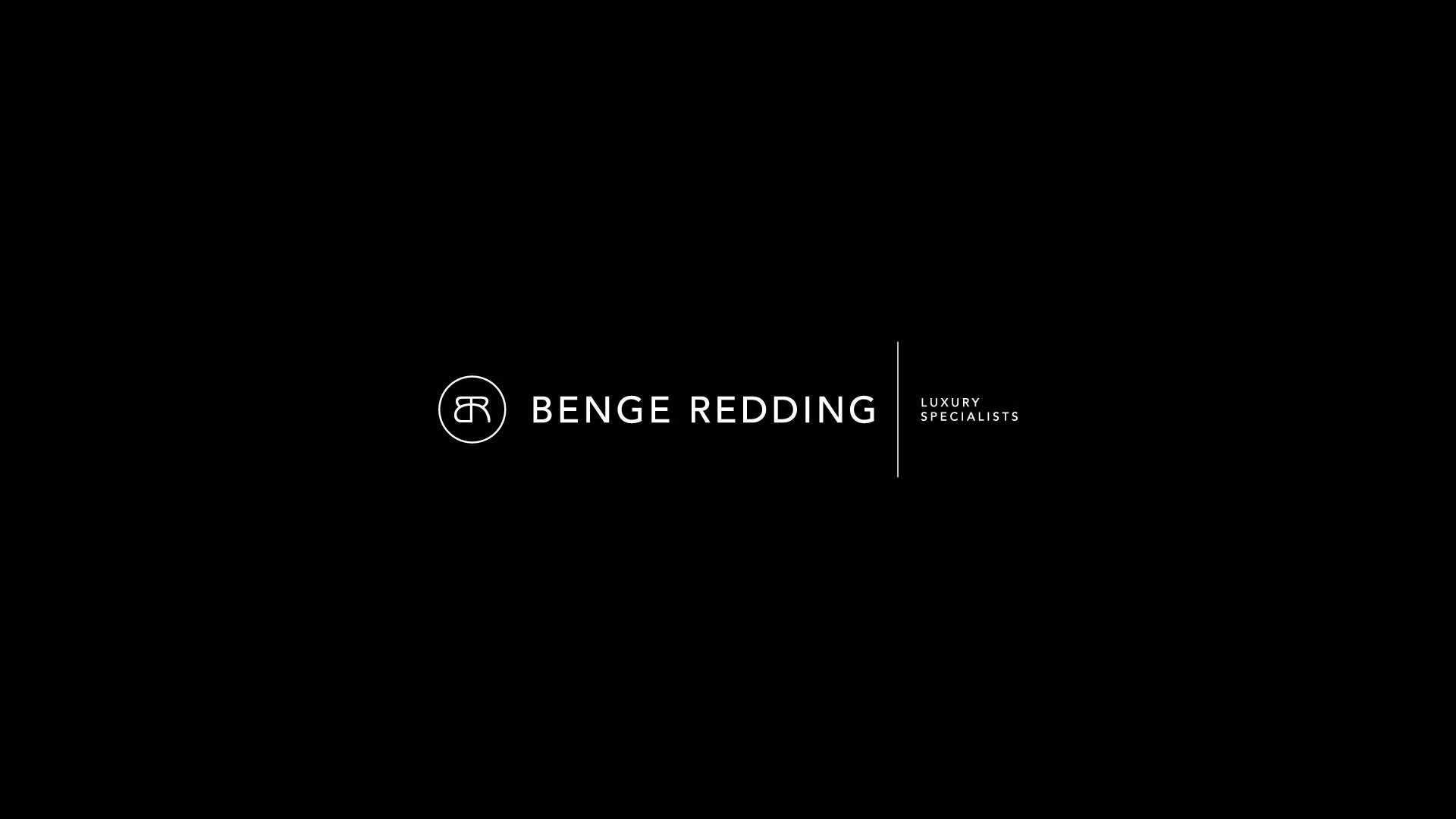 Black background with the white text and logo of Benge Redding Luxury Specialists in the center.