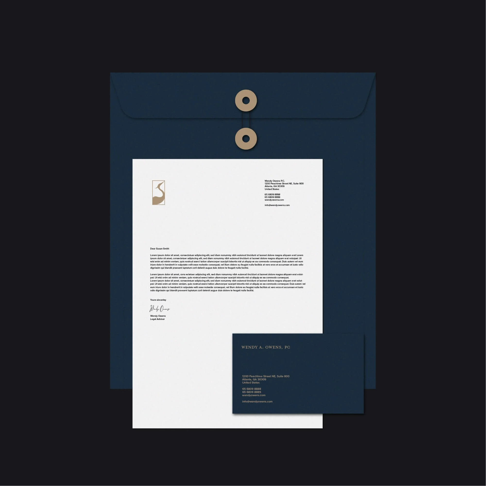 law firm stationery branding