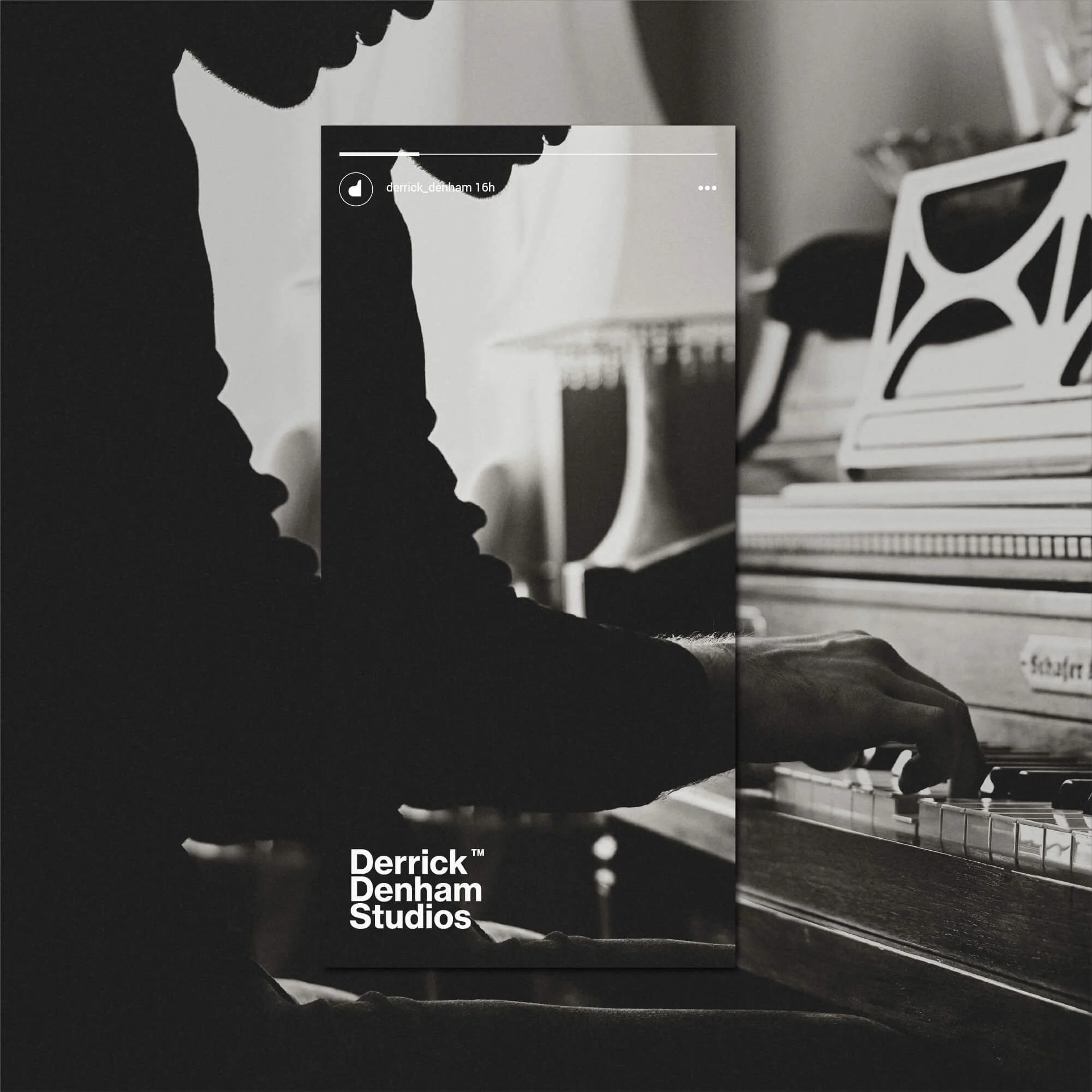 Derrick Denham piano instructor logo design