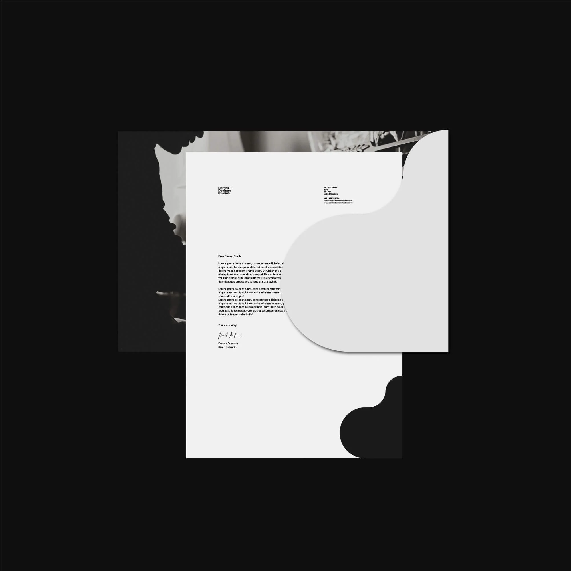 Derrick Denham piano instructor logo design