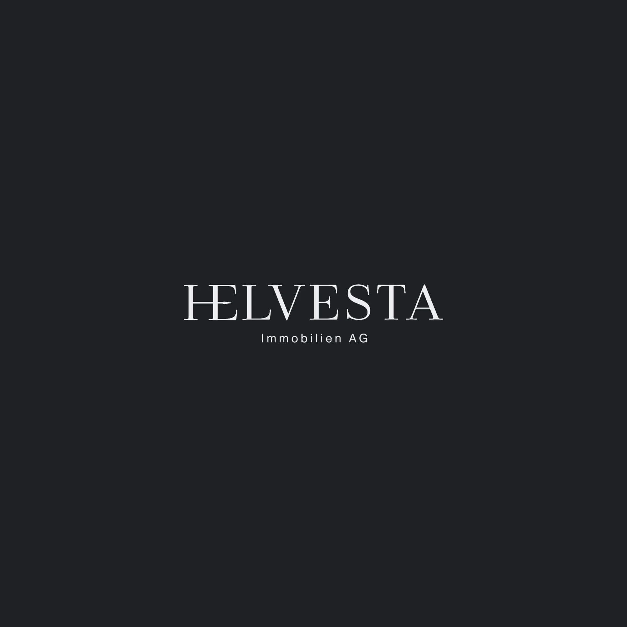 Helvesta Swiss real estate investment wordmark logo design