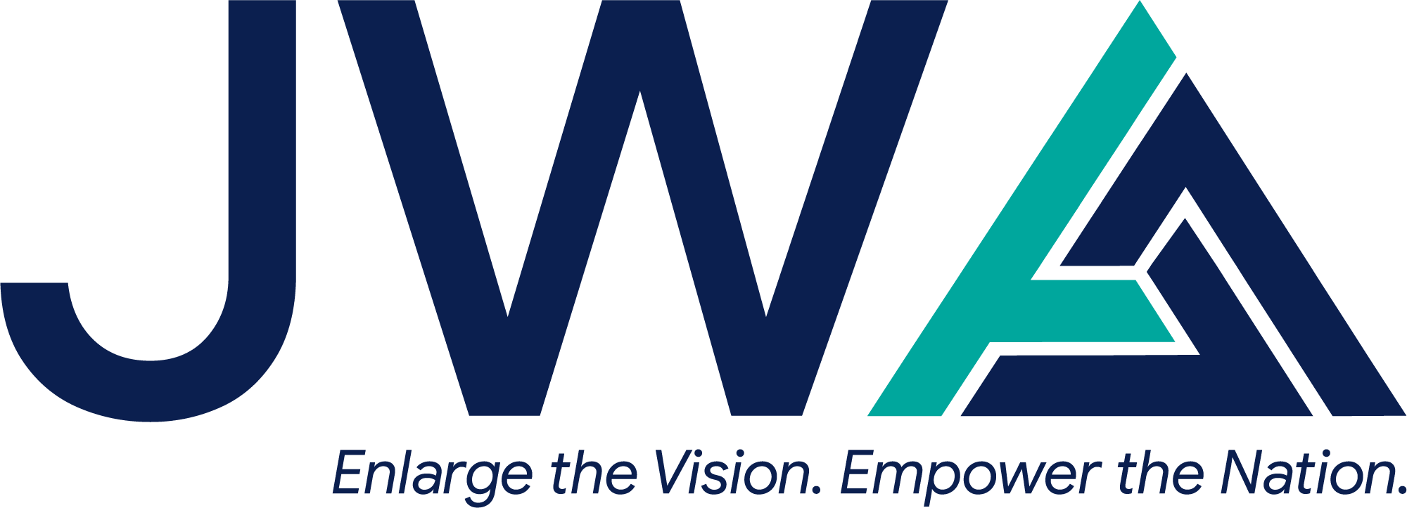 The image displays the logo of JW A with the tagline 'Enlarge the Vision. Empower the Nation.'