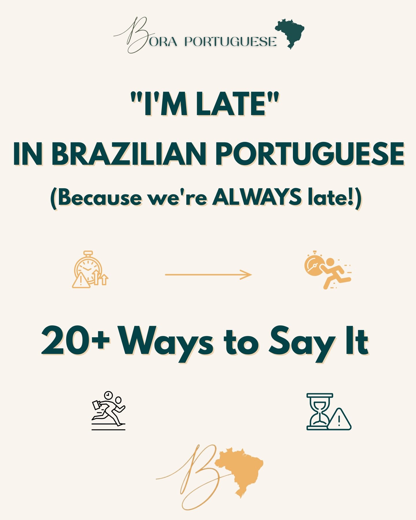 ⏰ BRAZILIAN TIME: A Survival Guide 😂

Let me tell you a secret about Brazilian culture:
When a Brazilian says &ldquo;J&aacute; sa&iacute;!&rdquo; (I already left!)...
they&rsquo;re probably still choosing what to wear. 🤦&zwj;♀️

We have a SPECIAL r