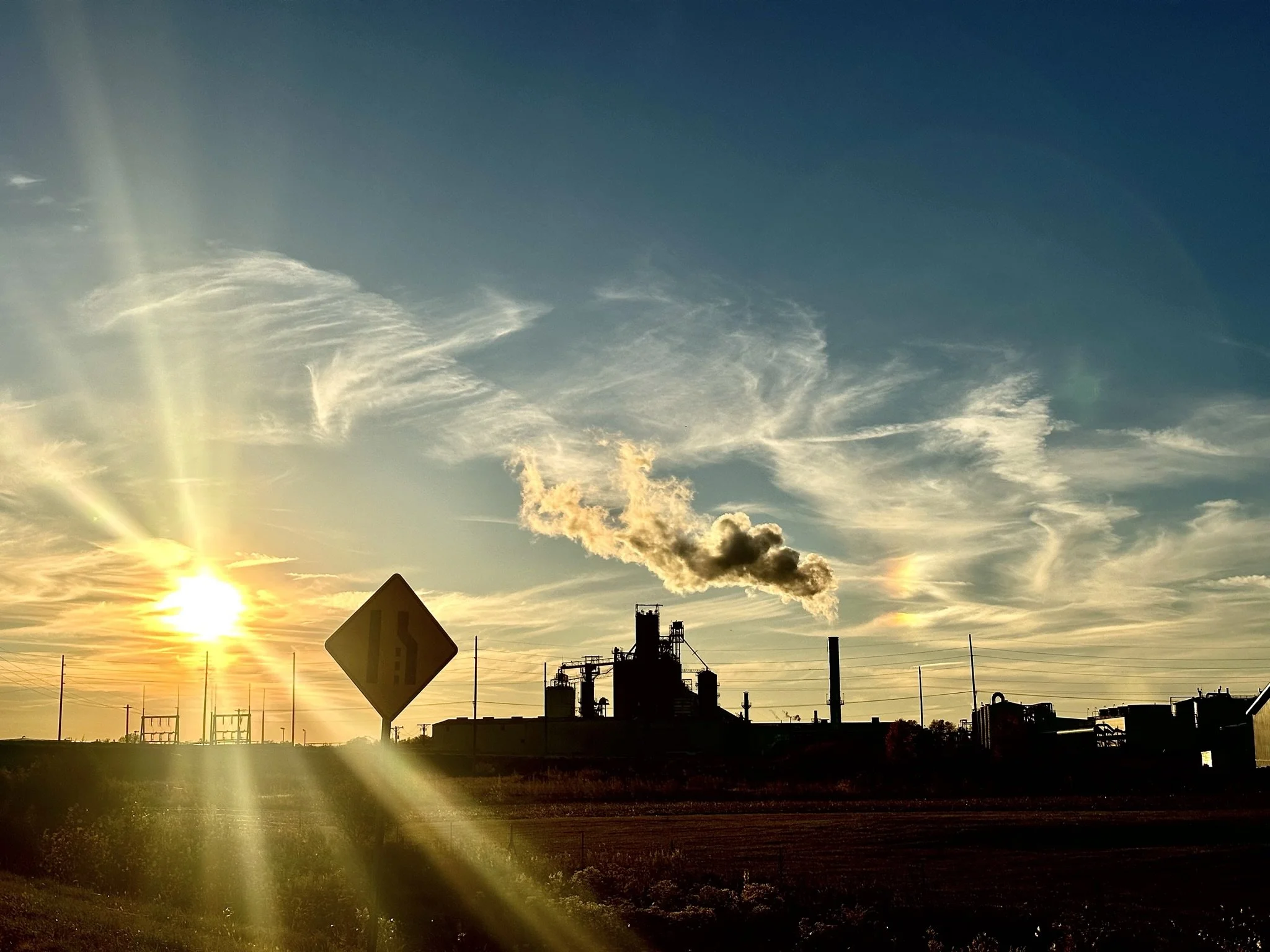 Sunset from the car window - this feels artsy