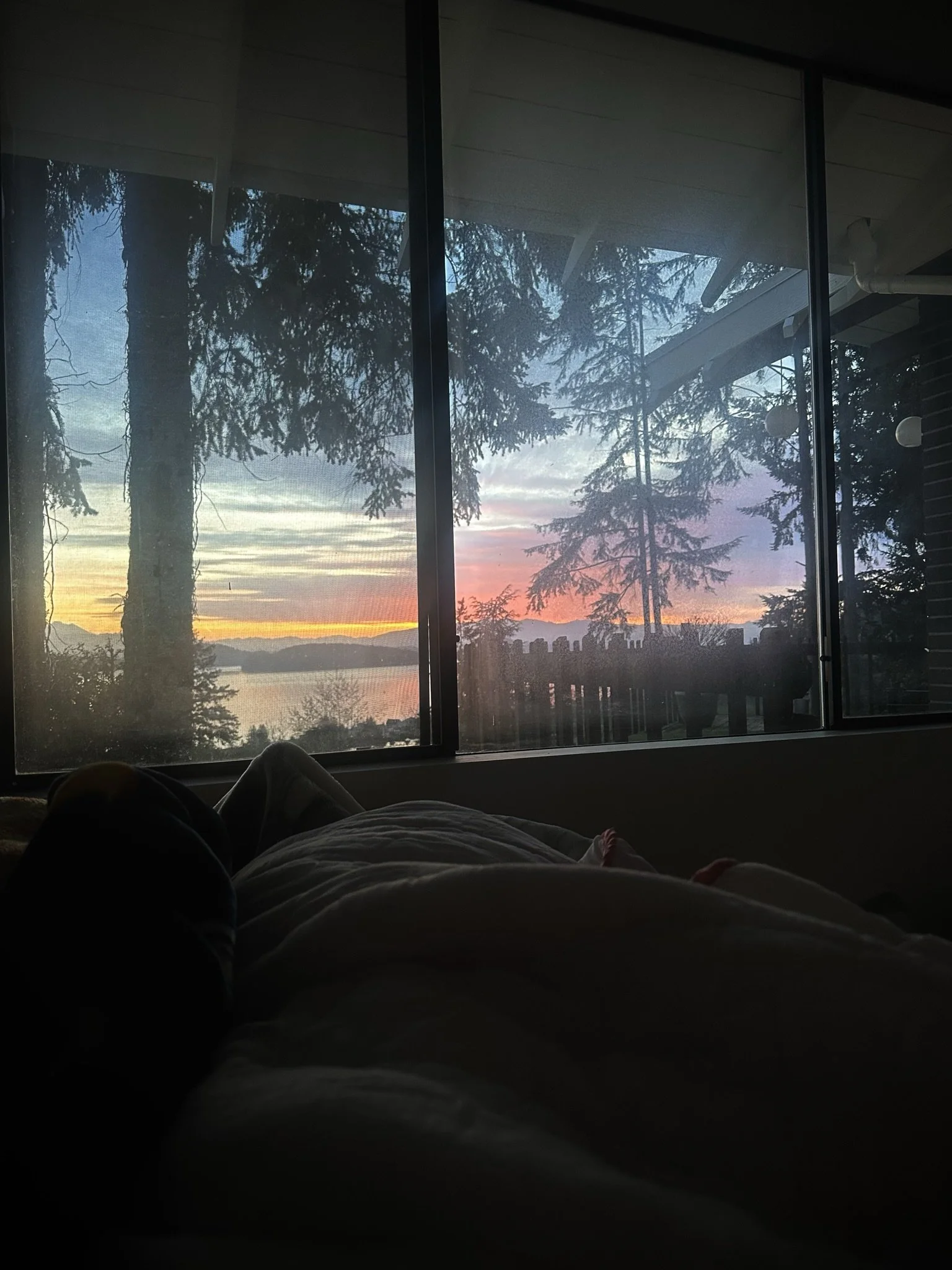 Sunrise from bed, Whidbey Island, WA