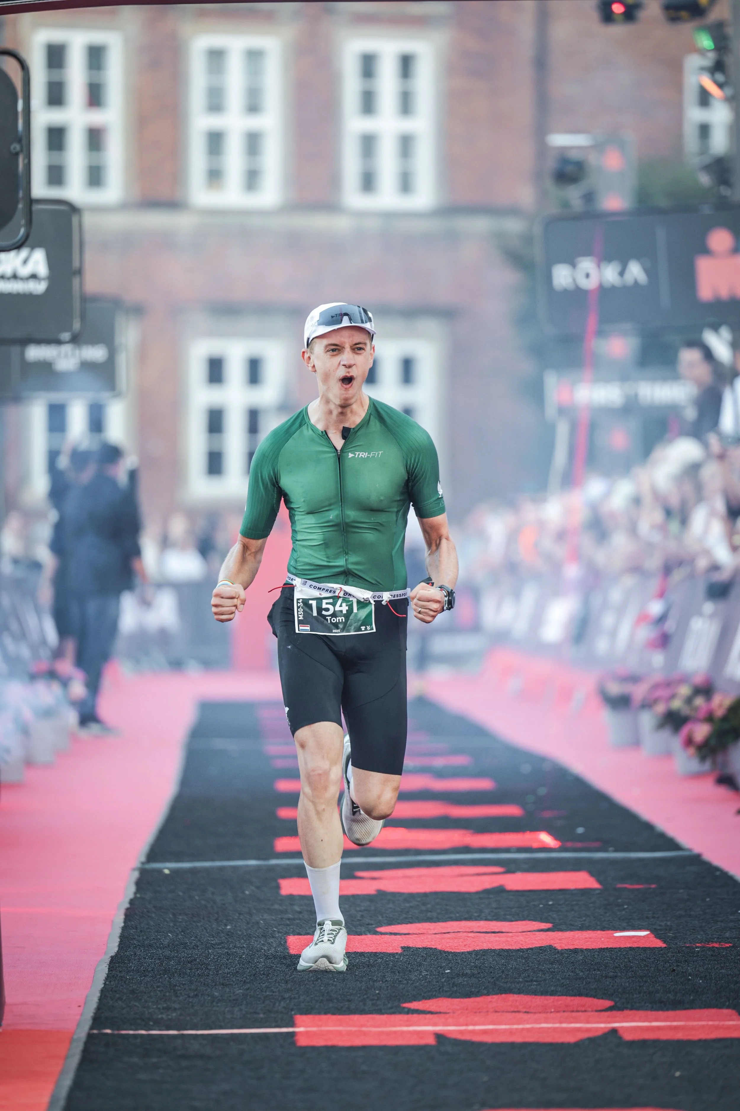 Tom van Dessel - bij de finish van de Iron Man in Kopenhagen