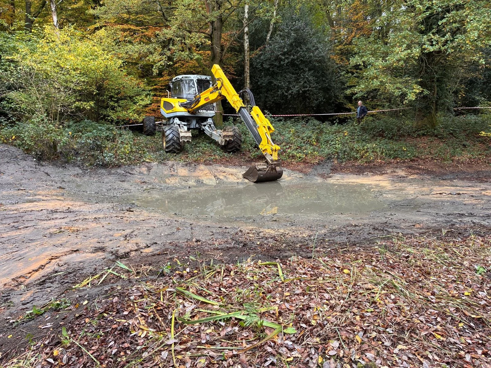 Pond reinstatement of historic ponds within woodlands